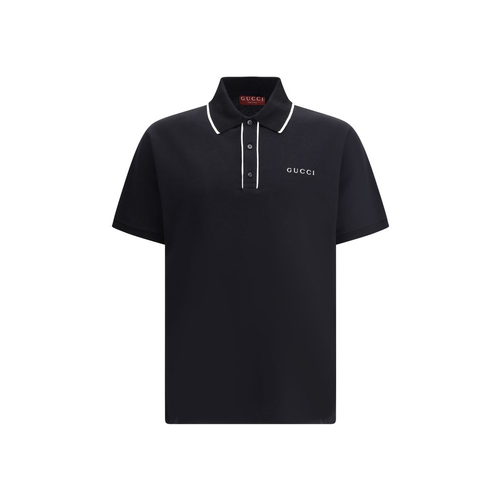 Gucci Black Cotton Polo Shirt | Regal Royce