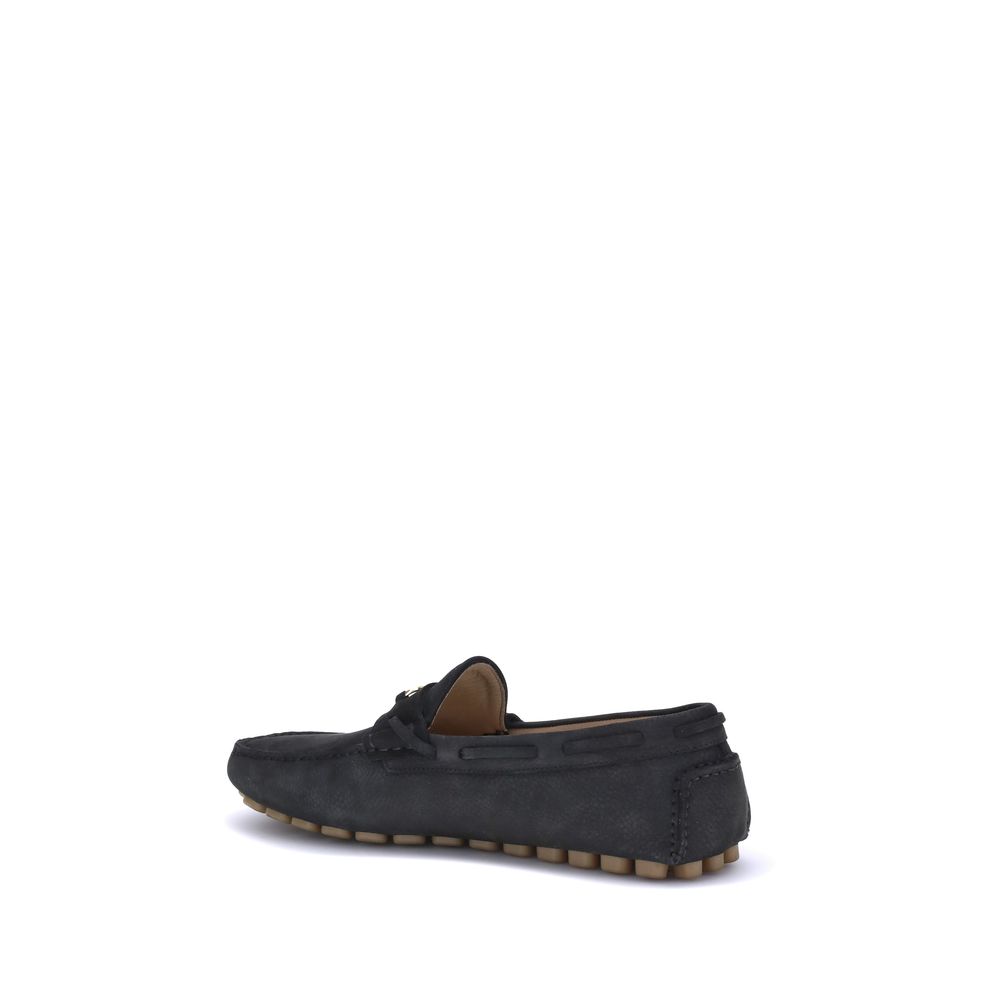 Valentino Garavani Black Rubber Slip-On Loafers | Regal Royce