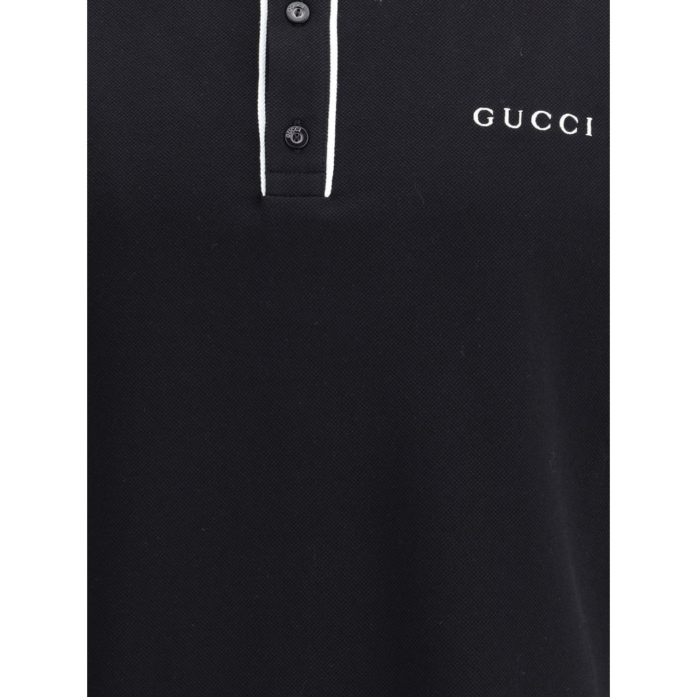 Gucci Black Cotton Polo Shirt | Regal Royce