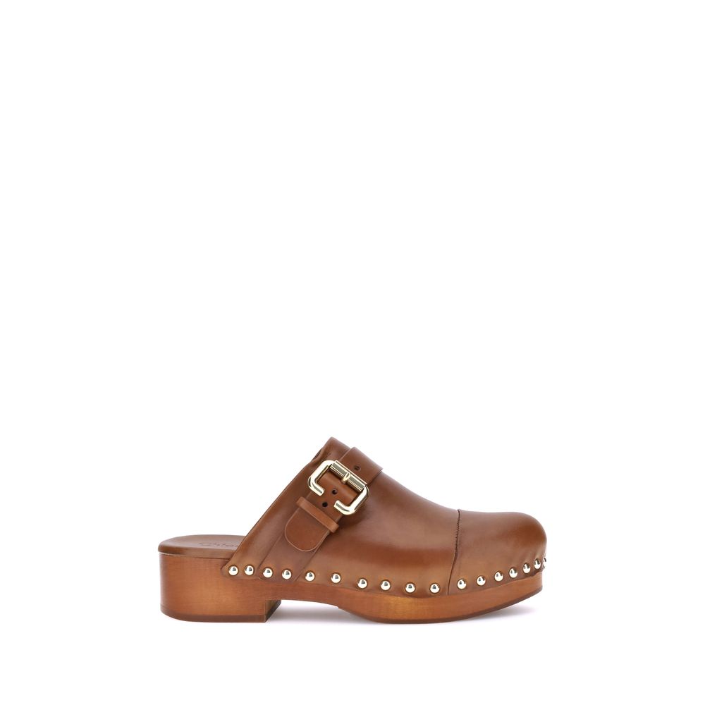 Chloé Brown Calf Leather Bos Taurus Clogs | Regal Royce