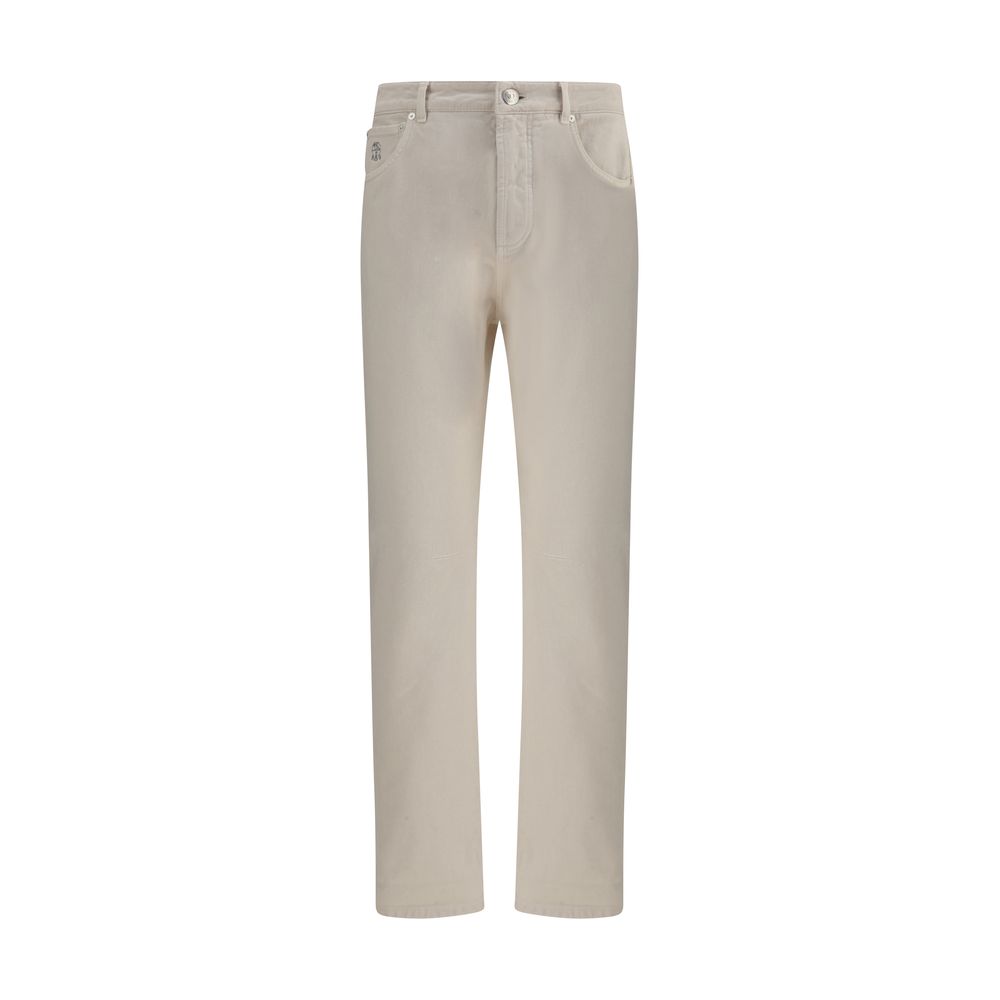 Brunello Cucinelli Cream Cotton Jeans Denim | Regal Royce