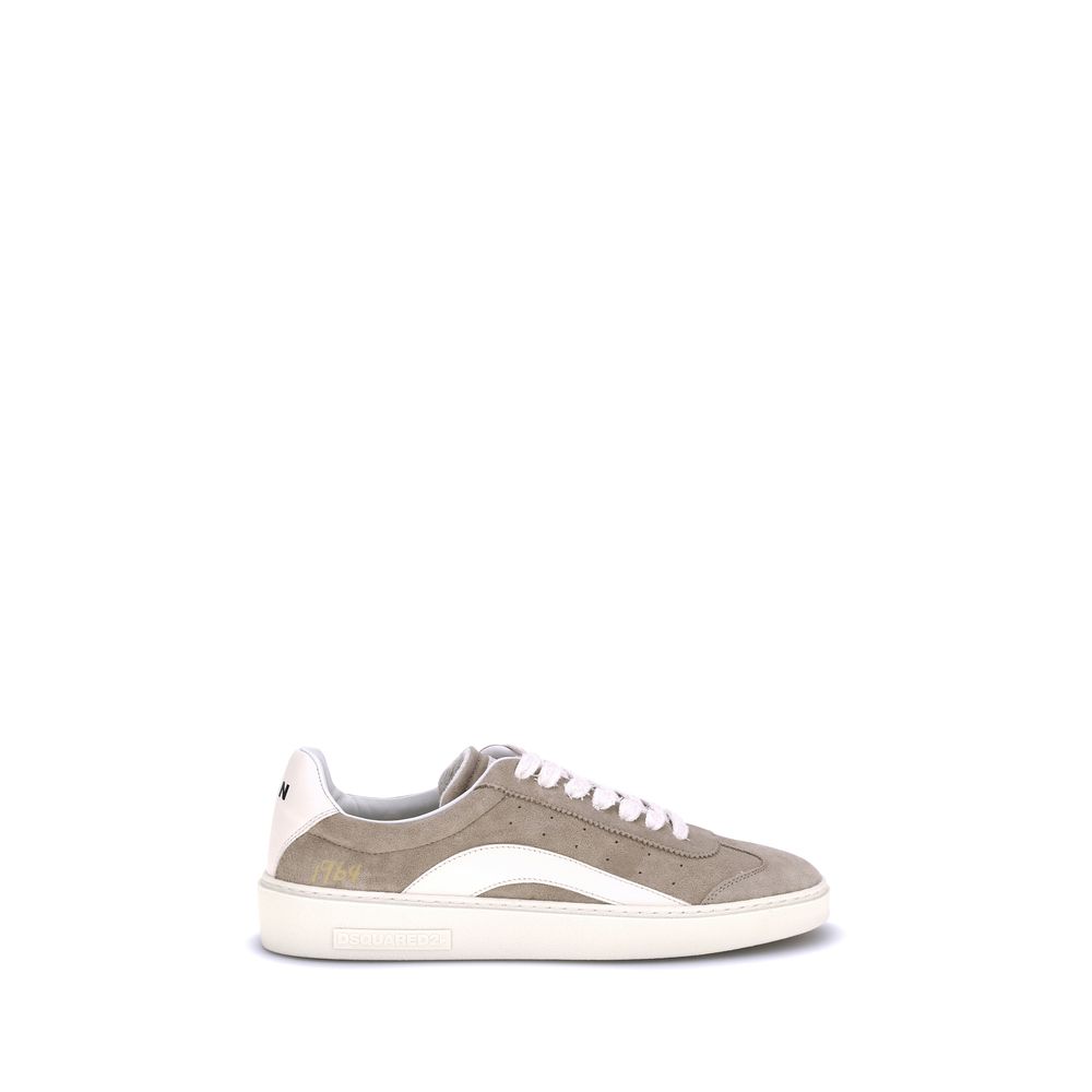 Dsquared² Beige Calf Leather Bos Taurus Low Top Sneakers | Regal Royce