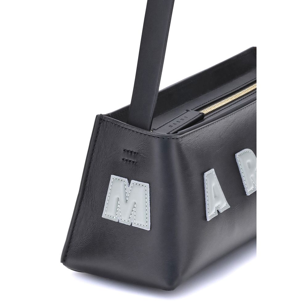Marni Black Calf Leather Bos Taurus Shoulder Bag | Regal Royce