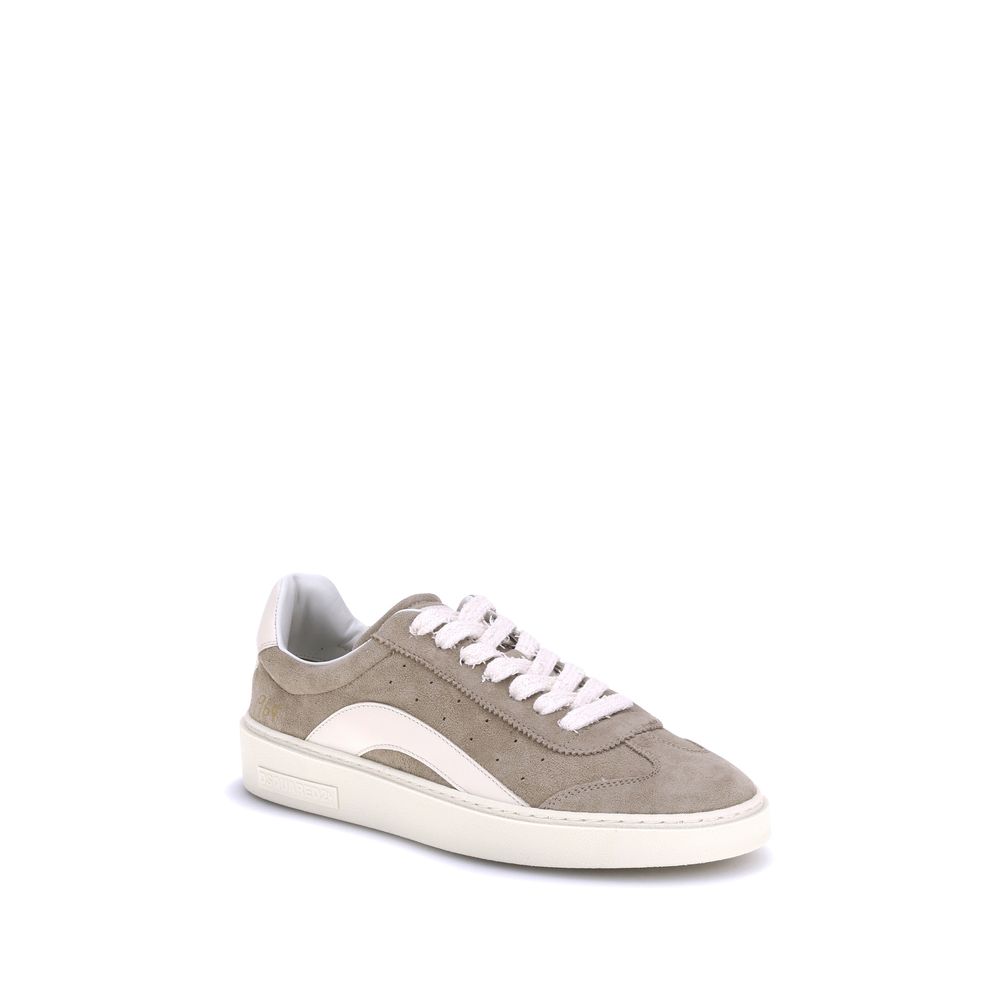 Dsquared² Beige Calf Leather Bos Taurus Low Top Sneakers | Regal Royce