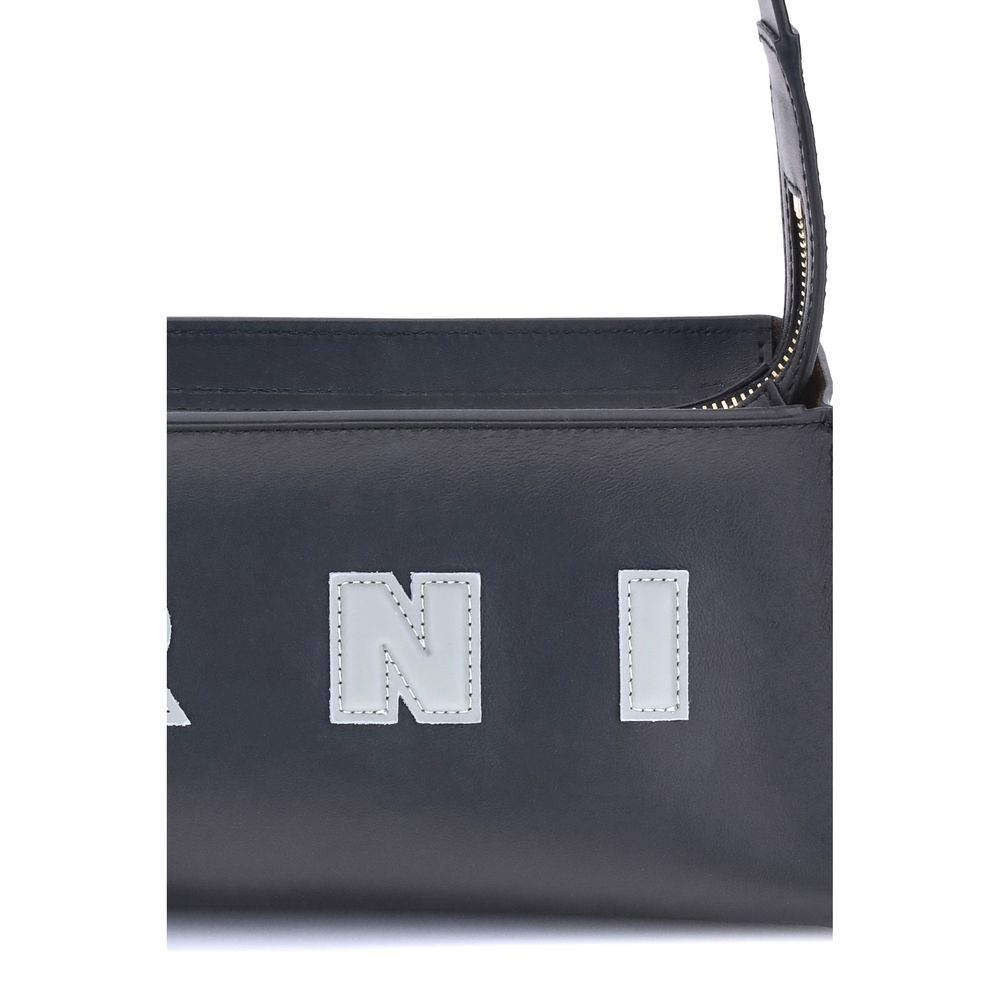 Marni Black Calf Leather Bos Taurus Shoulder Bag | Regal Royce