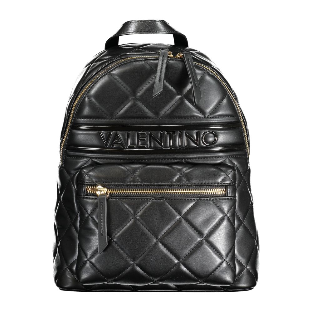 Mario Valentino Black Polyurethane Women Backpack | Regal Royce
