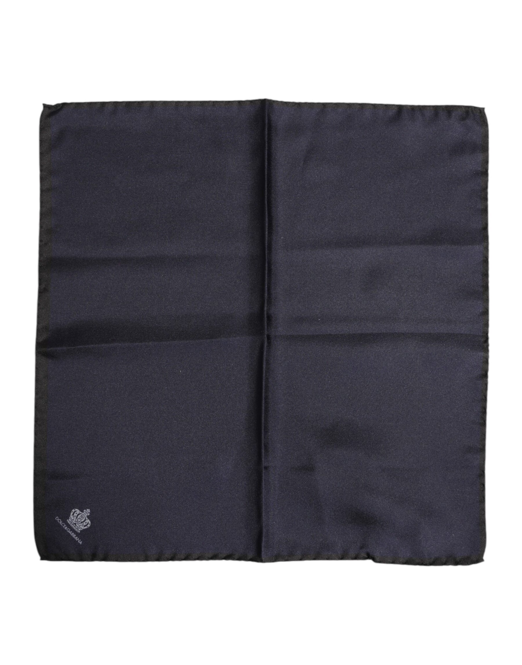 Dolce & Gabbana Blue DG Crown Silk Square Men Foulard Scarf | Regal Royce
