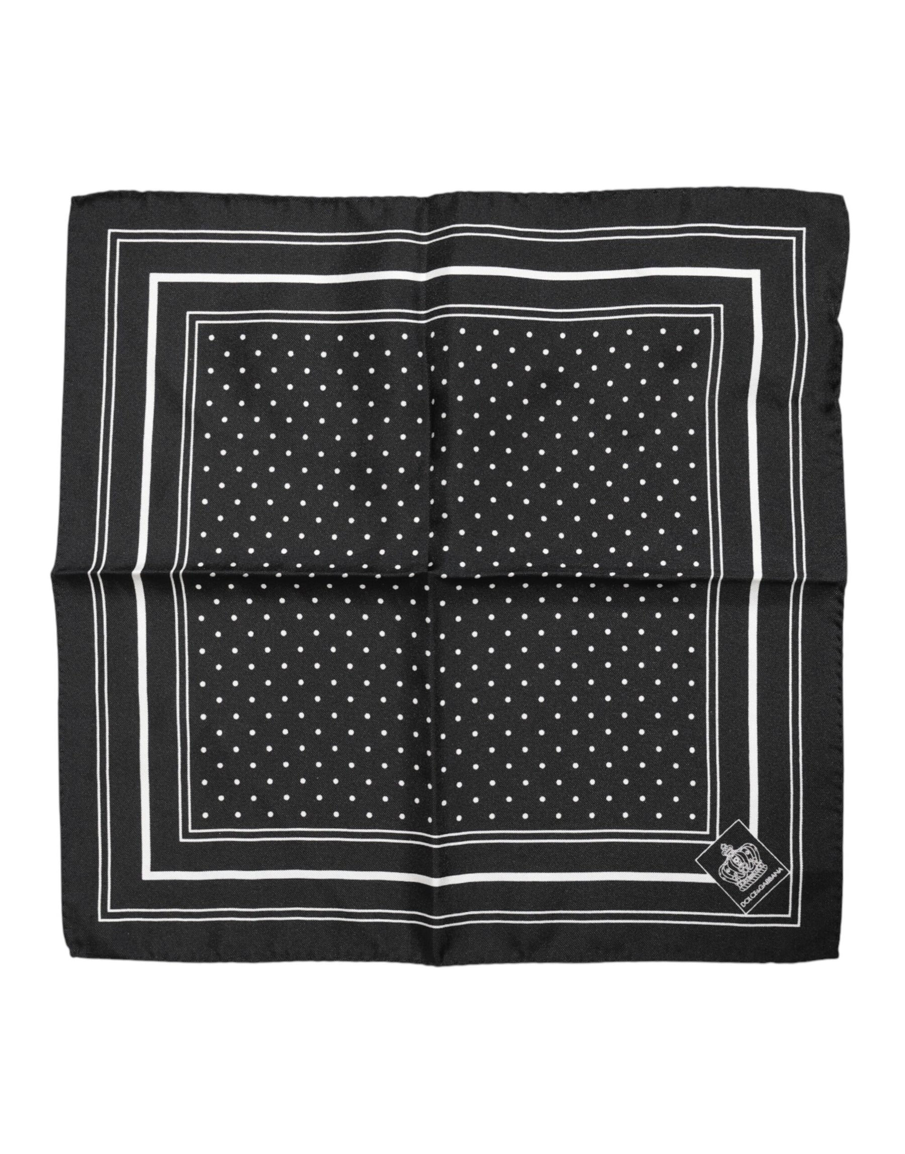 Dolce & Gabbana Black White Polka Dot Men Foulard Scarf | Regal Royce