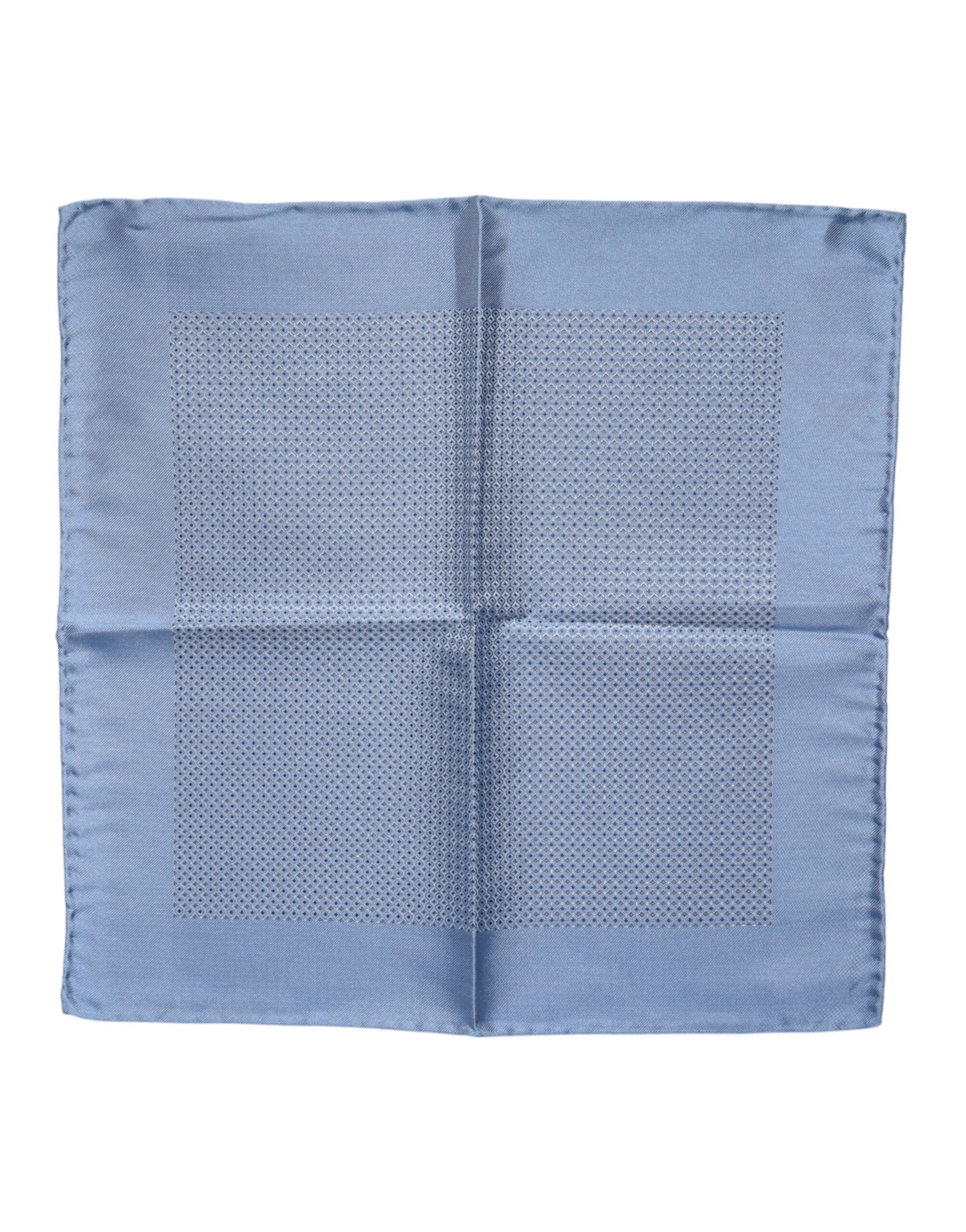 Dolce & Gabbana Light Blue Silk Square Men Foulard Scarf | Regal Royce