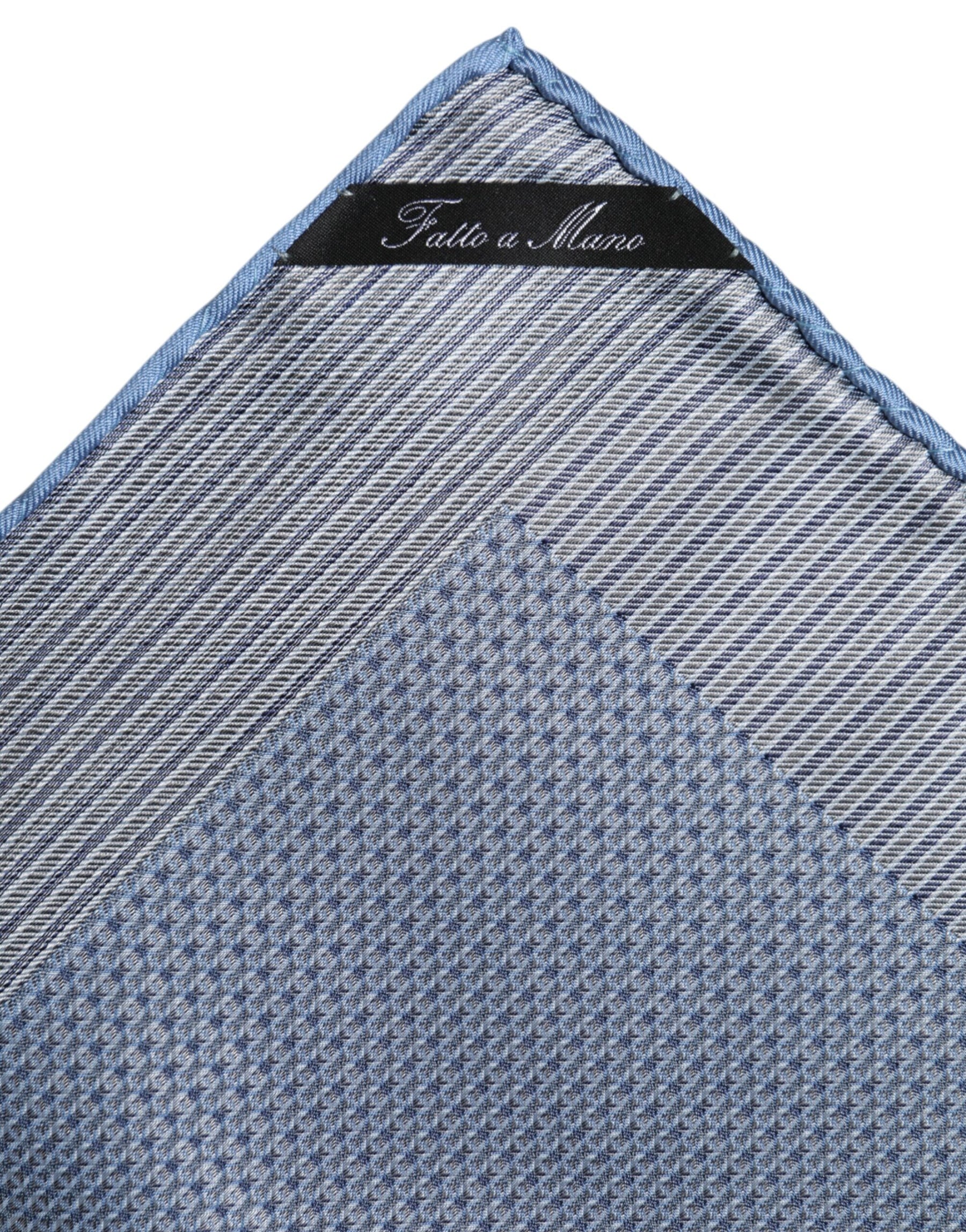 Dolce & Gabbana Light Blue Silk Square Men Foulard Scarf | Regal Royce