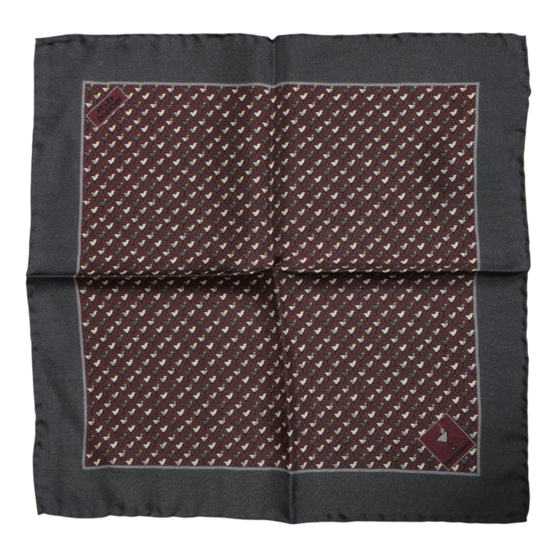 Dolce & Gabbana Maroon Cocktail Silk Square Foulard Scarf | Regal Royce
