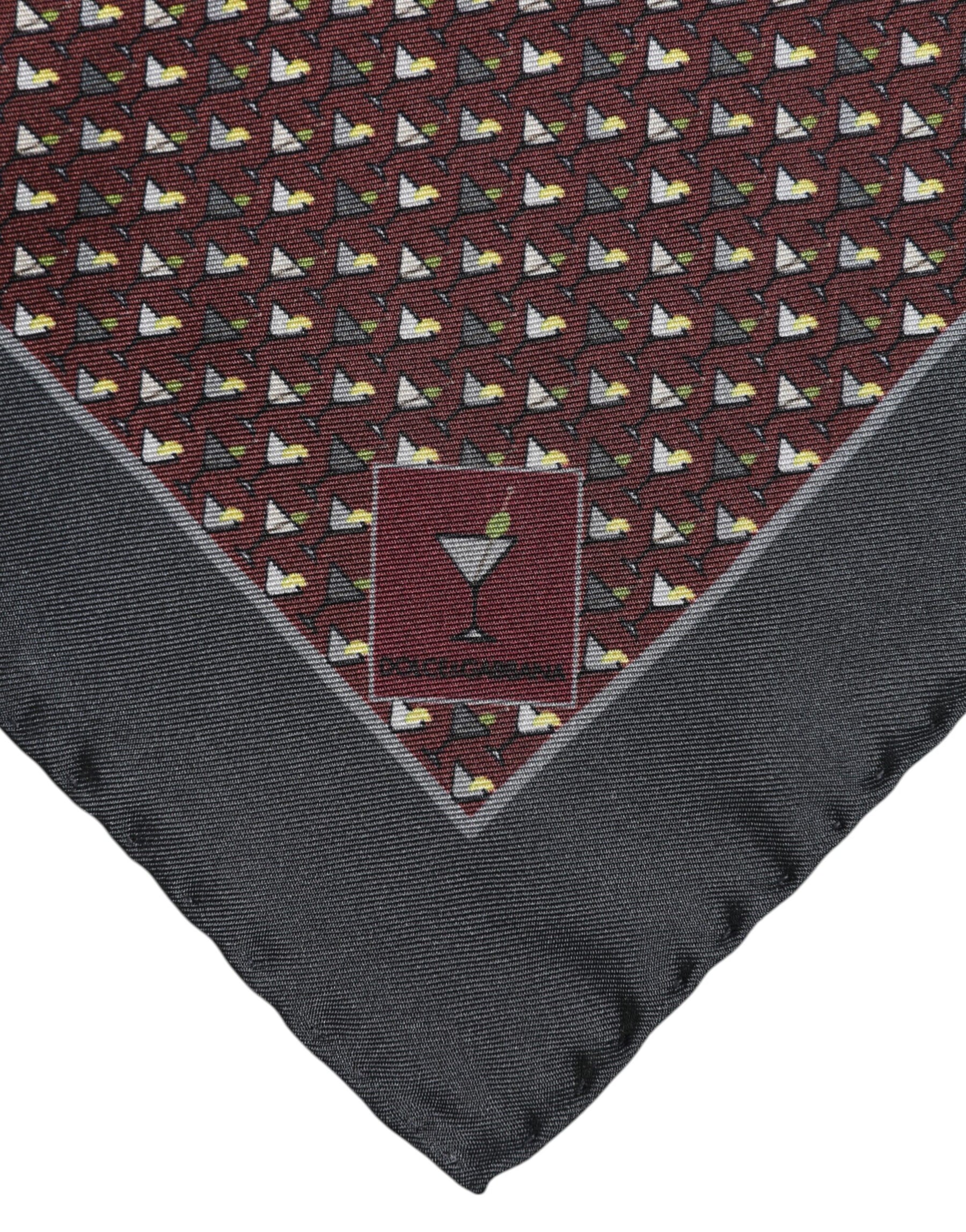 Dolce & Gabbana Maroon Cocktail Silk Square Foulard Scarf | Regal Royce