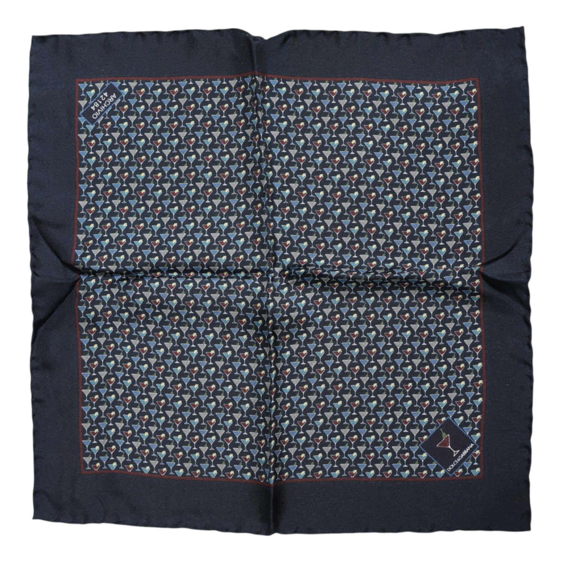Dolce & Gabbana Blue Cocktail Silk Square Foulard Scarf | Regal Royce