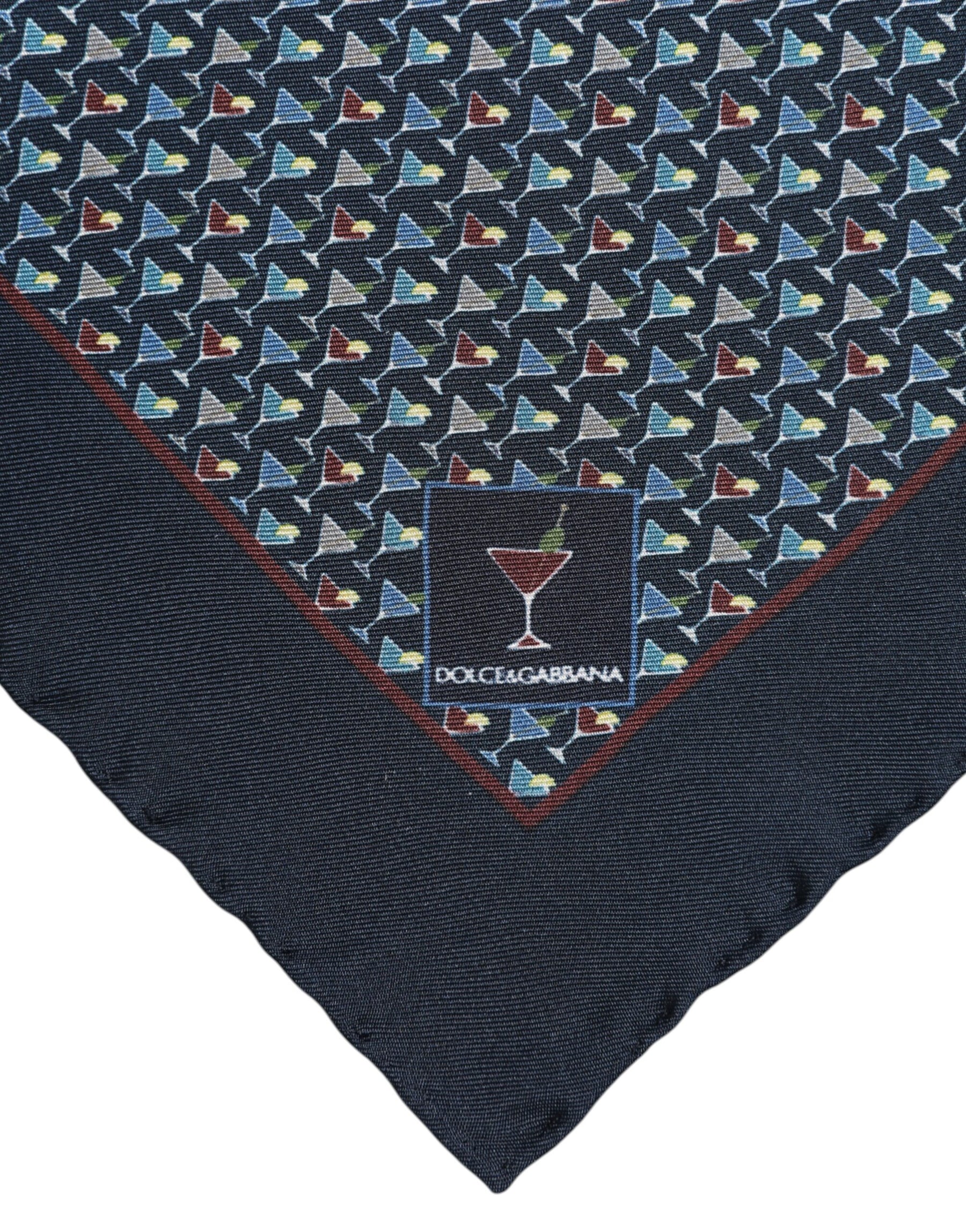 Dolce & Gabbana Blue Cocktail Silk Square Foulard Scarf | Regal Royce