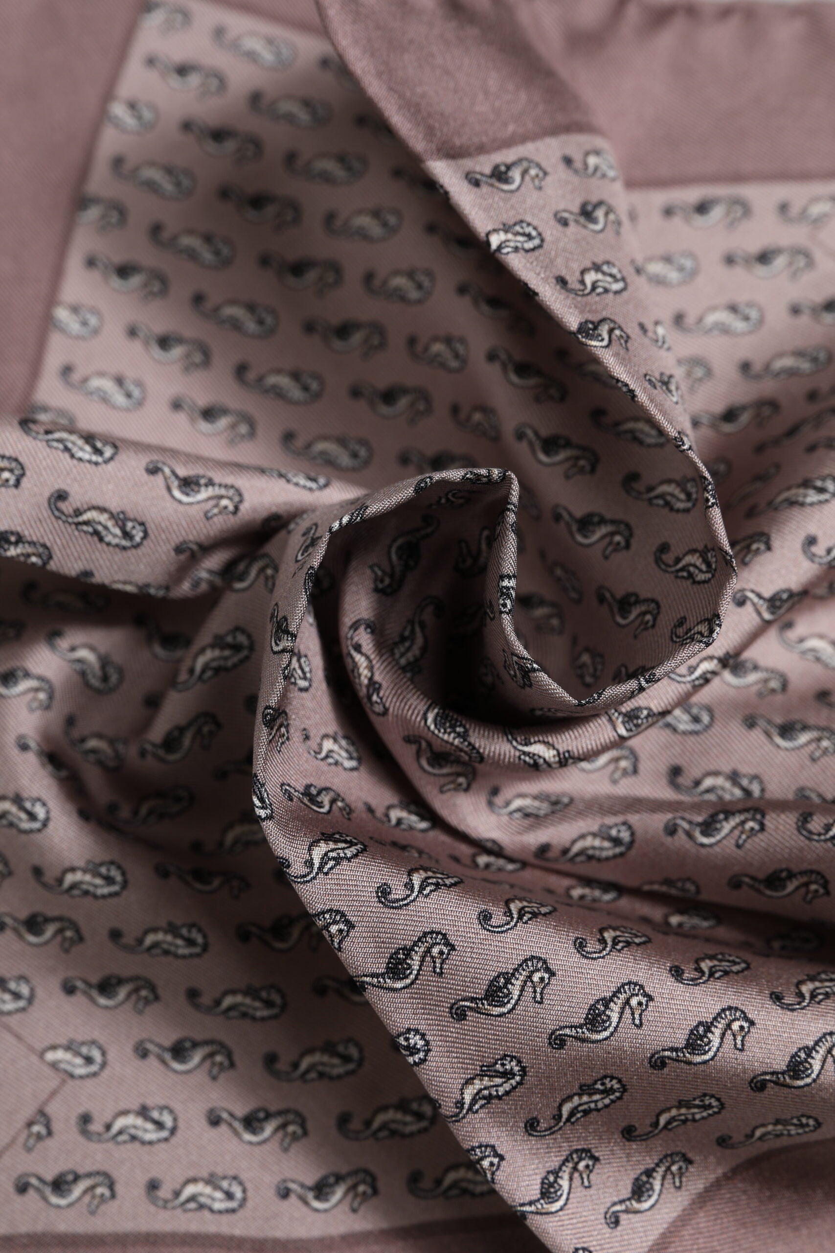 Dolce & Gabbana Brown Sea Horse Silk Square Foulard Scarf | Regal Royce