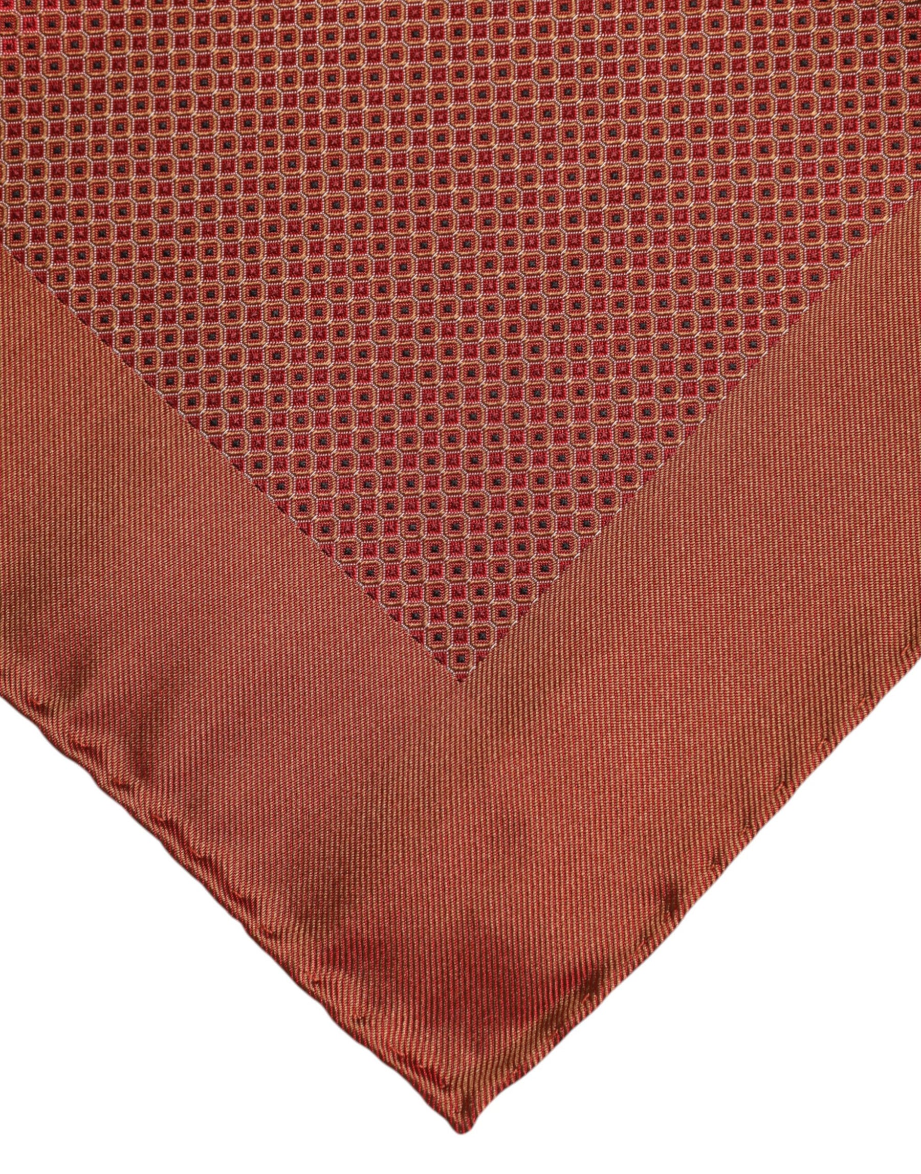 Dolce & Gabbana Orange Silk Square Men Foulard Scarf | Regal Royce