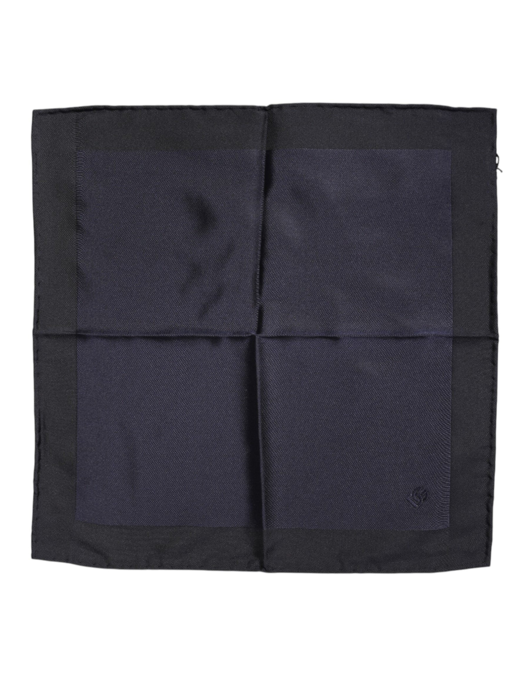 Dolce & Gabbana Dark Blue Silk Square Men Foulard Scarf | Regal Royce