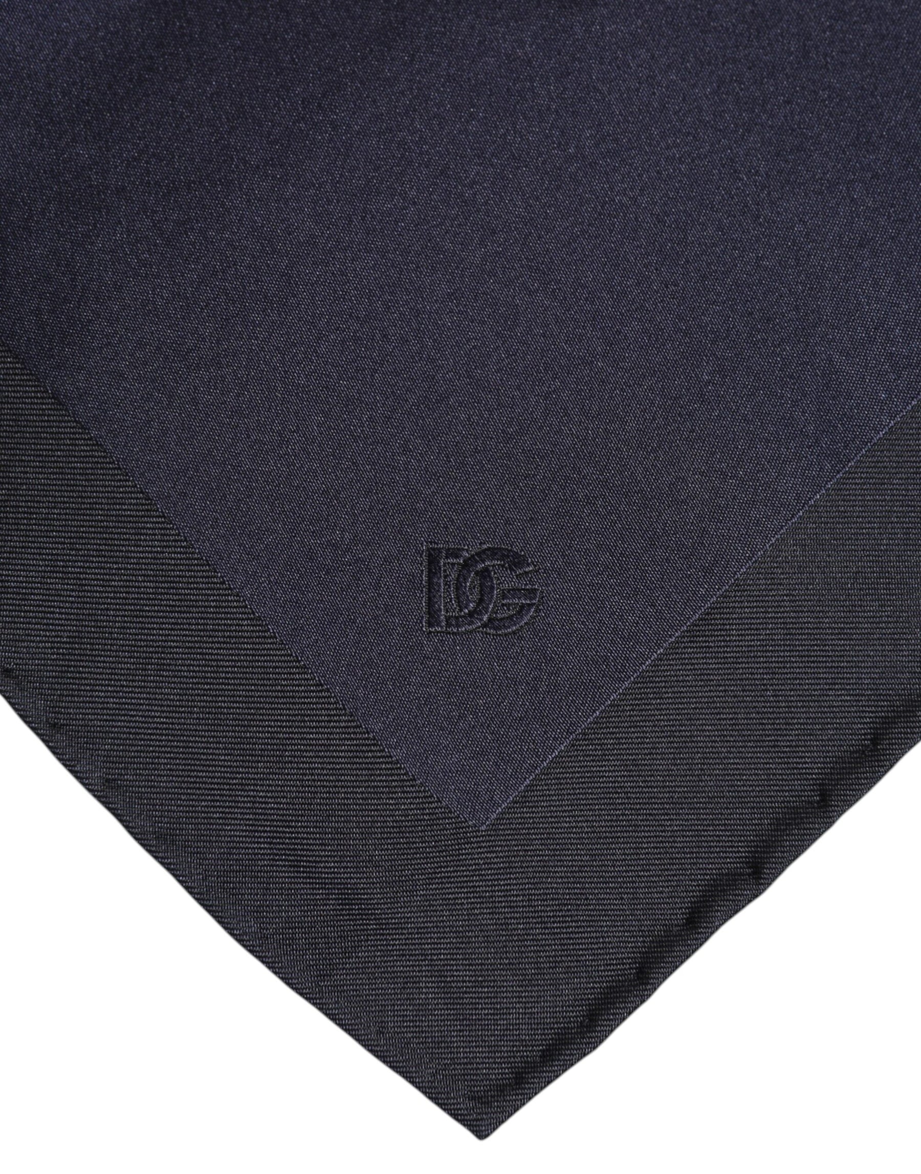Dolce & Gabbana Dark Blue Silk Square Men Foulard Scarf | Regal Royce