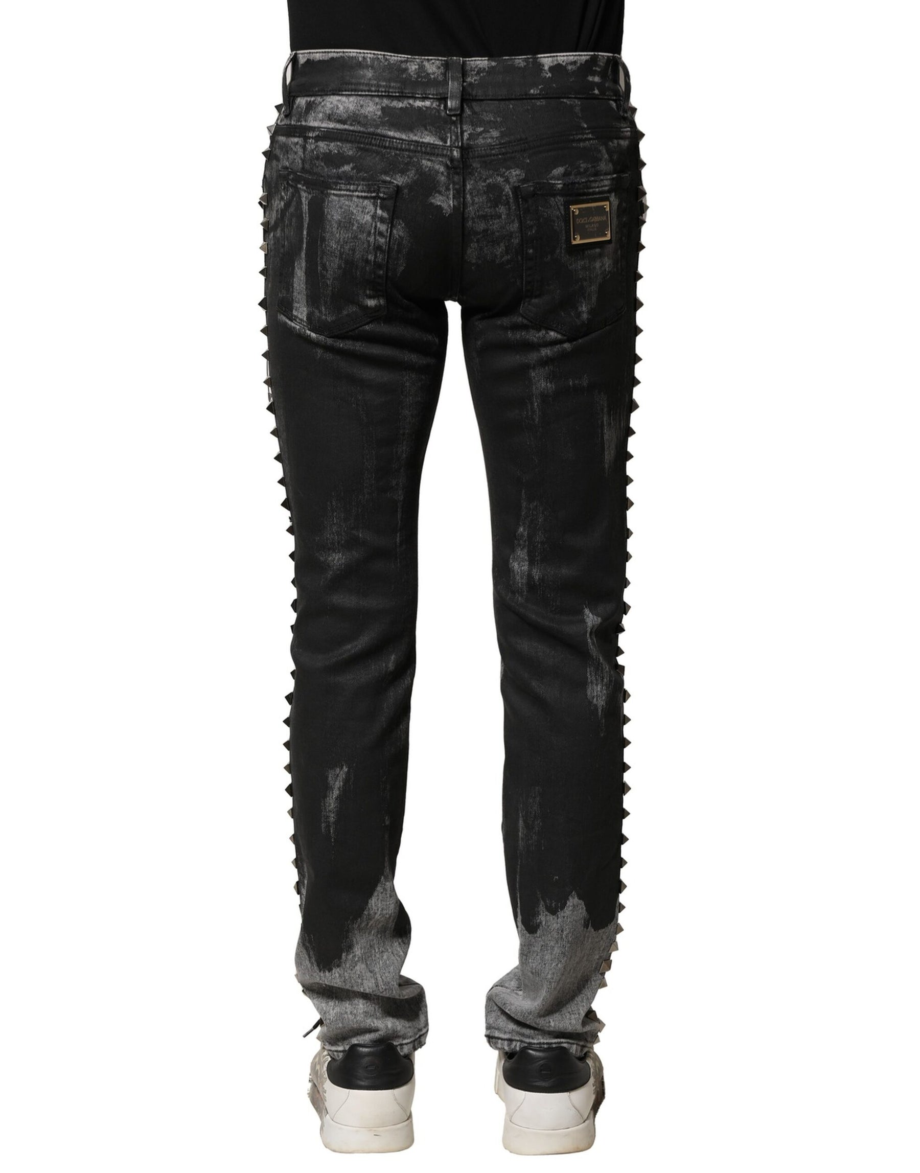 Dolce & Gabbana Black Washed Embellished Skinny Denim Jeans | Regal Royce
