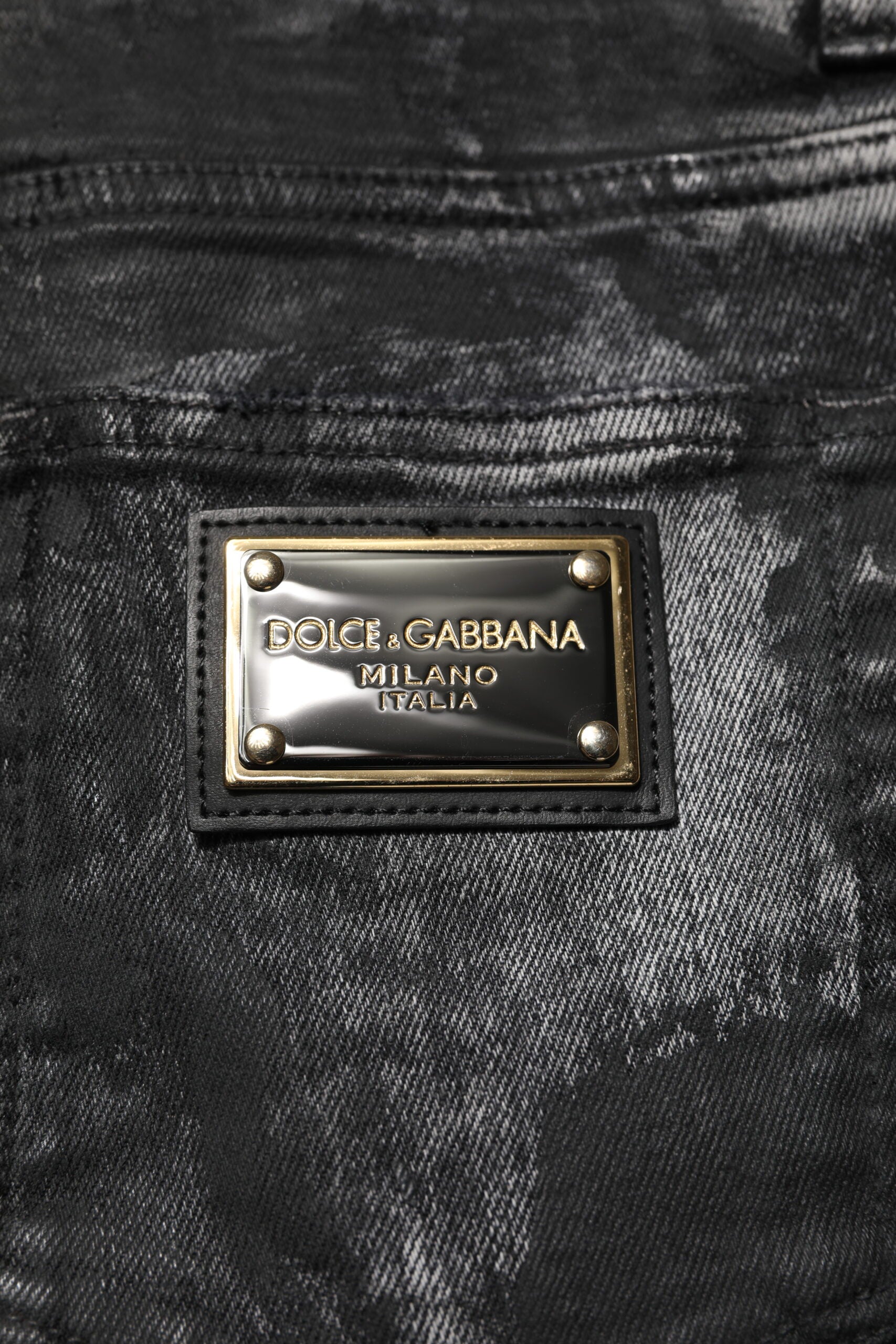 Dolce & Gabbana Black Washed Embellished Skinny Denim Jeans | Regal Royce