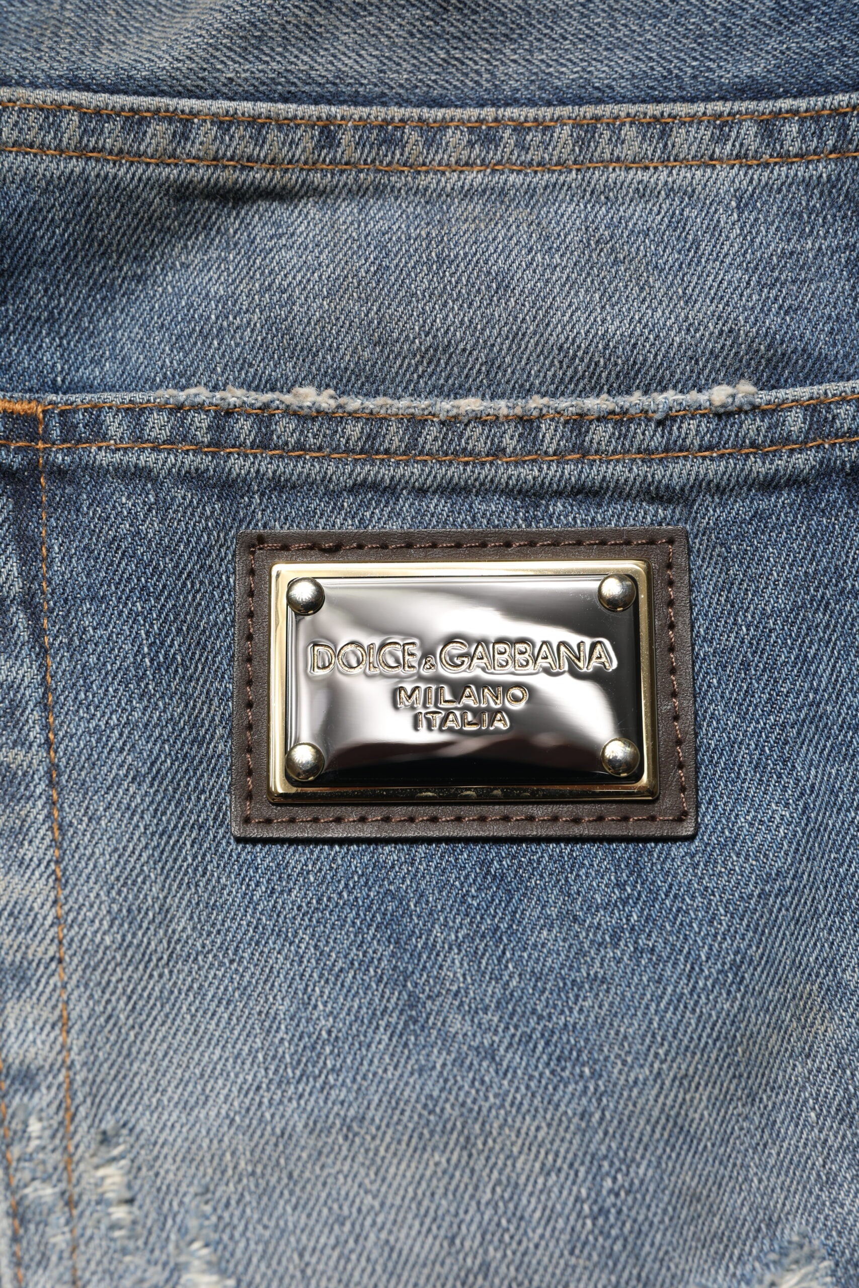 Dolce & Gabbana Blue Cotton Tattered Men Denim Jeans | Regal Royce