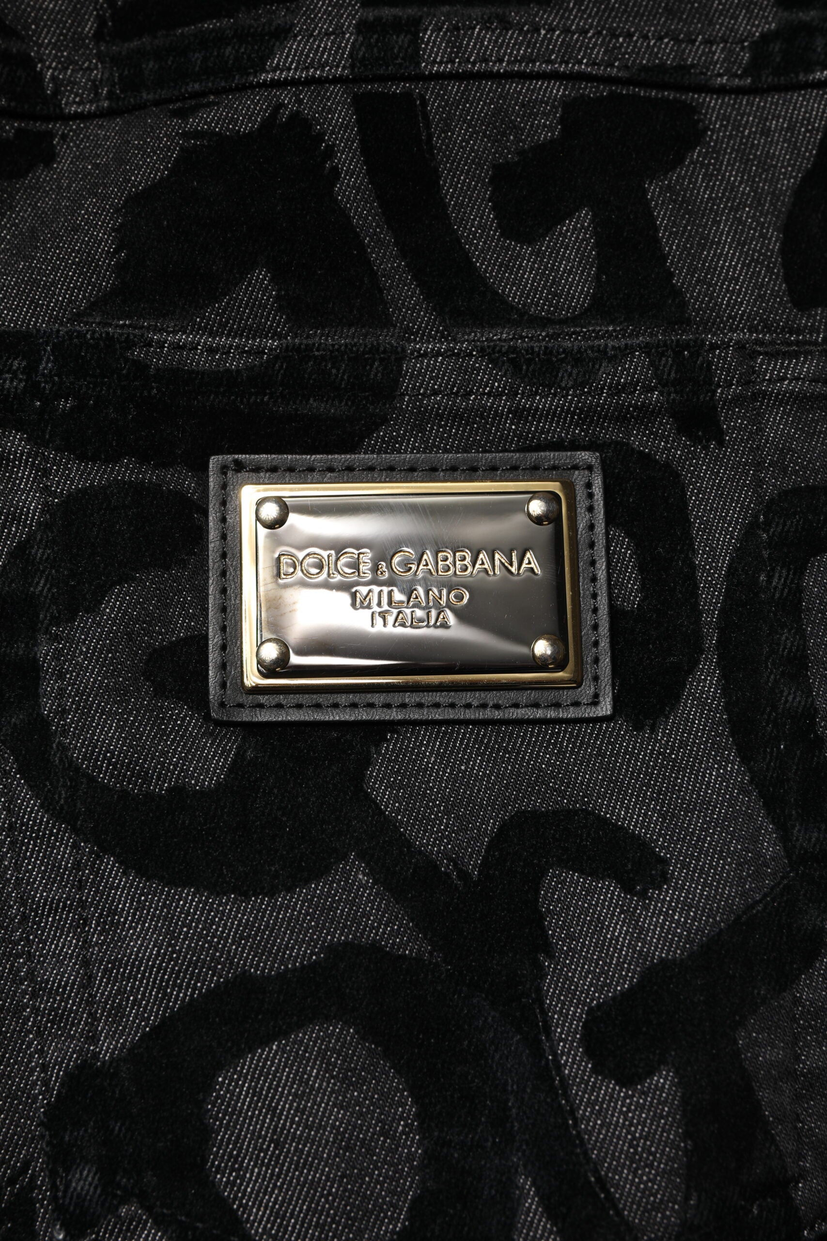 Dolce & Gabbana Gray Cotton DG Logo Straight Men Denim Jeans | Regal Royce