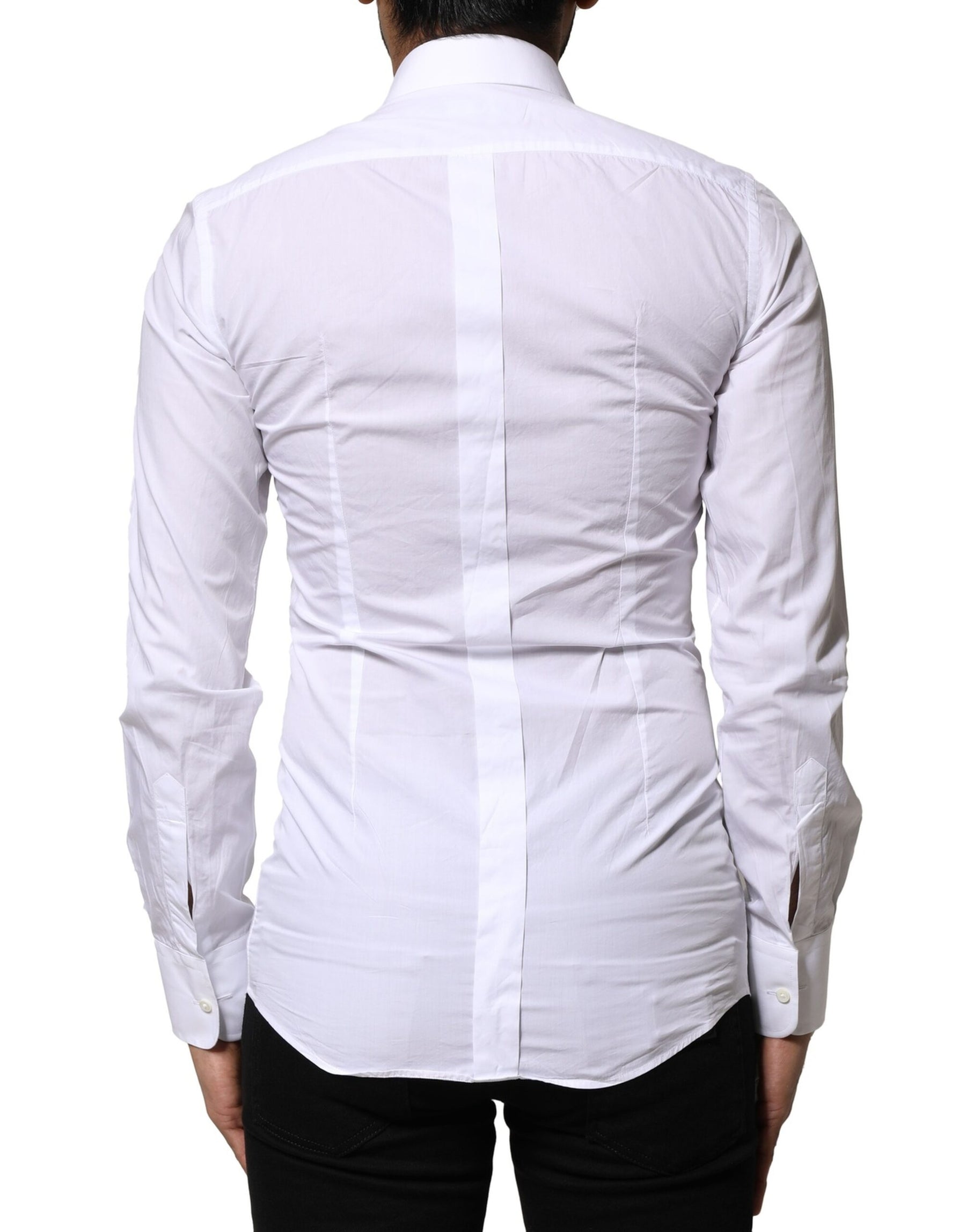 Dolce & Gabbana White GOLD Cotton Poplin Formal Dress Shirt | Regal Royce