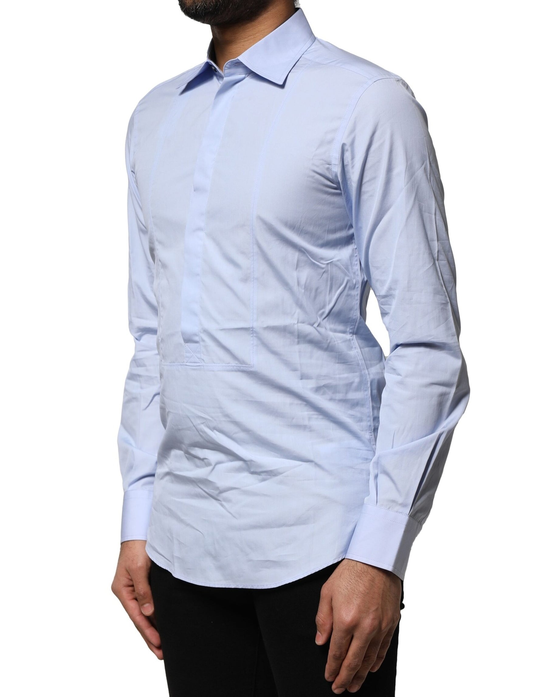 Dolce & Gabbana Light Blue Cotton Long Sleeves Dress Shirt | Regal Royce