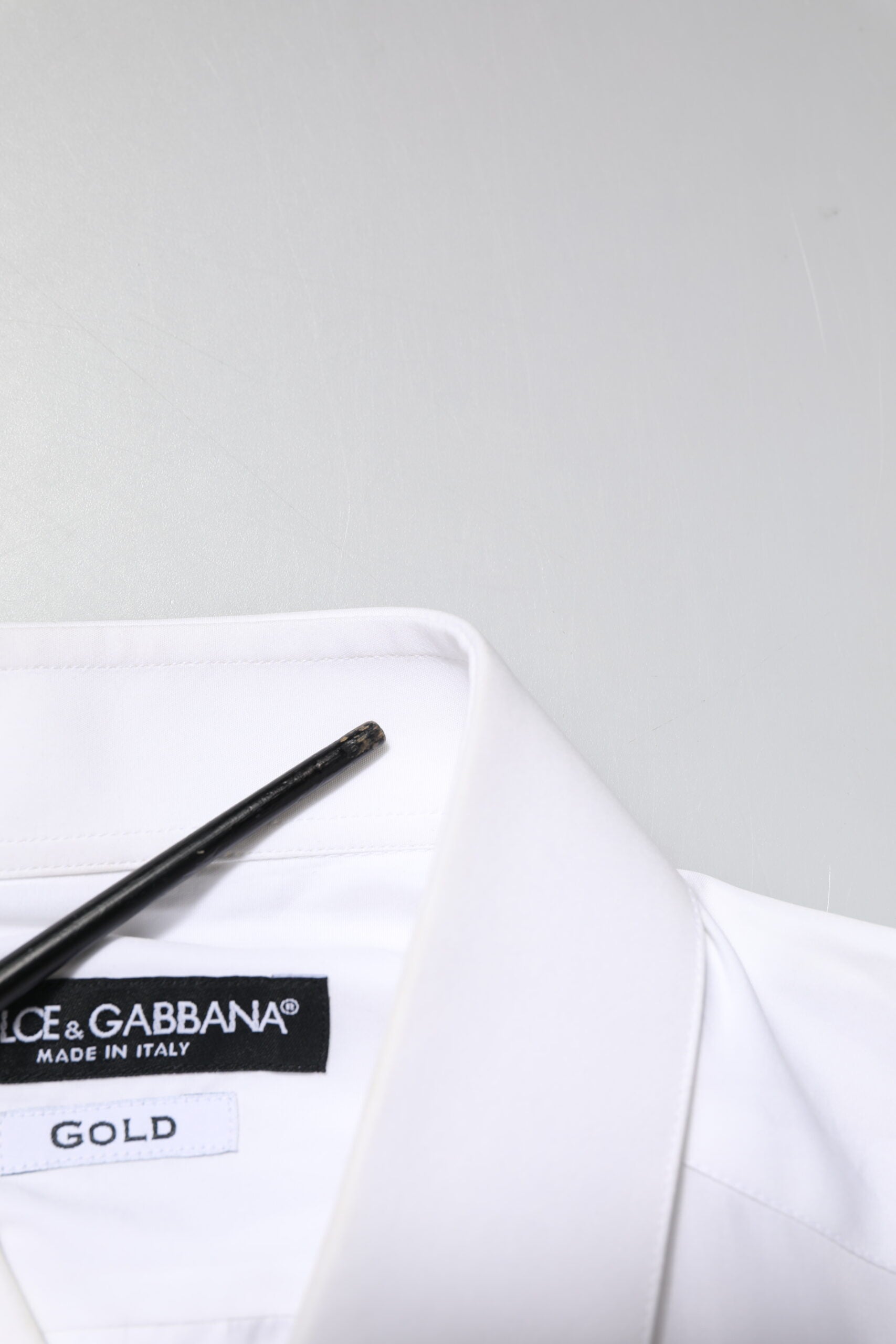Dolce & Gabbana White GOLD Embroidery Detailed Dress Shirt | Regal Royce