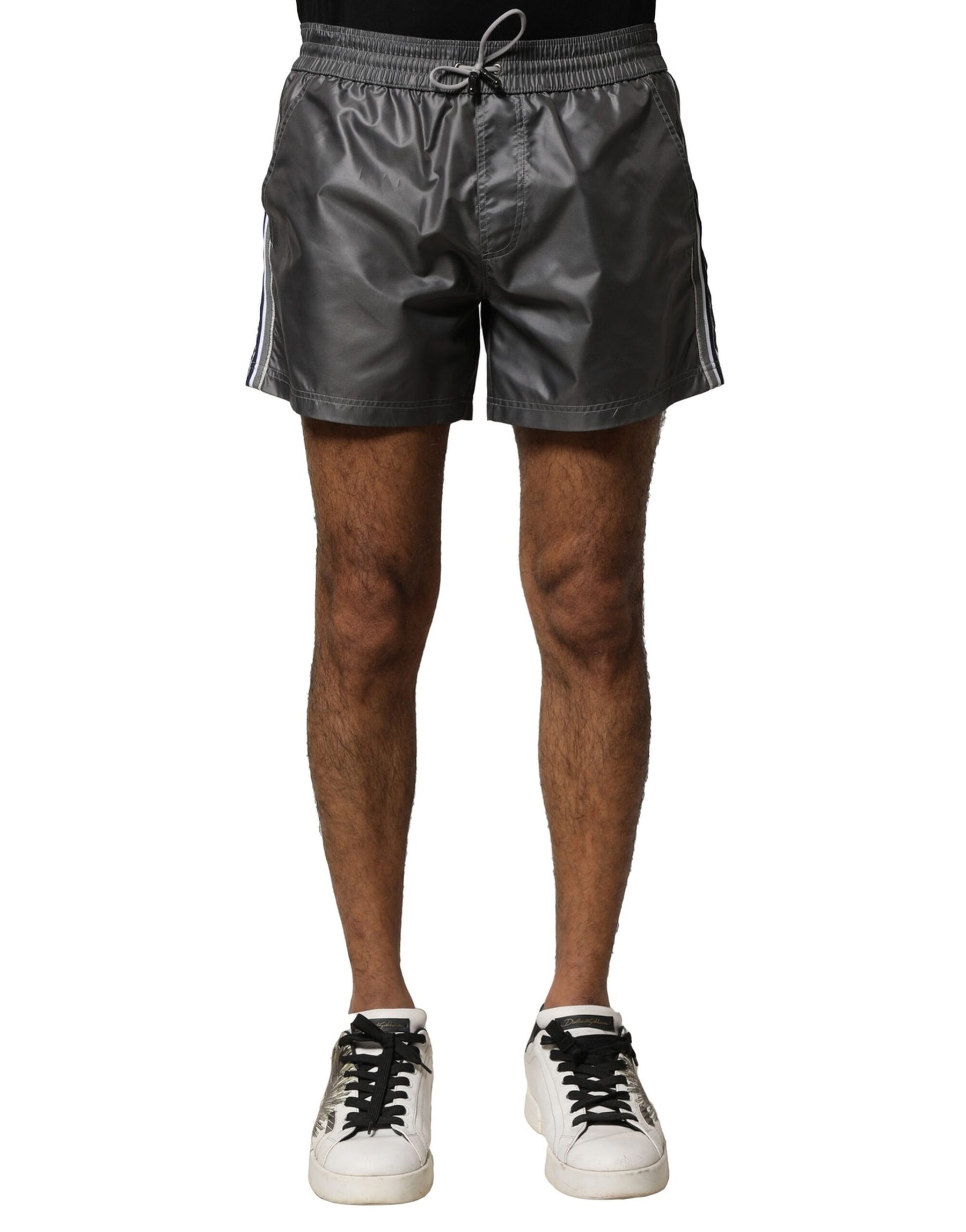 Dolce & Gabbana Gray Polyester Mid Waist Casual Bermuda Shorts | Regal Royce