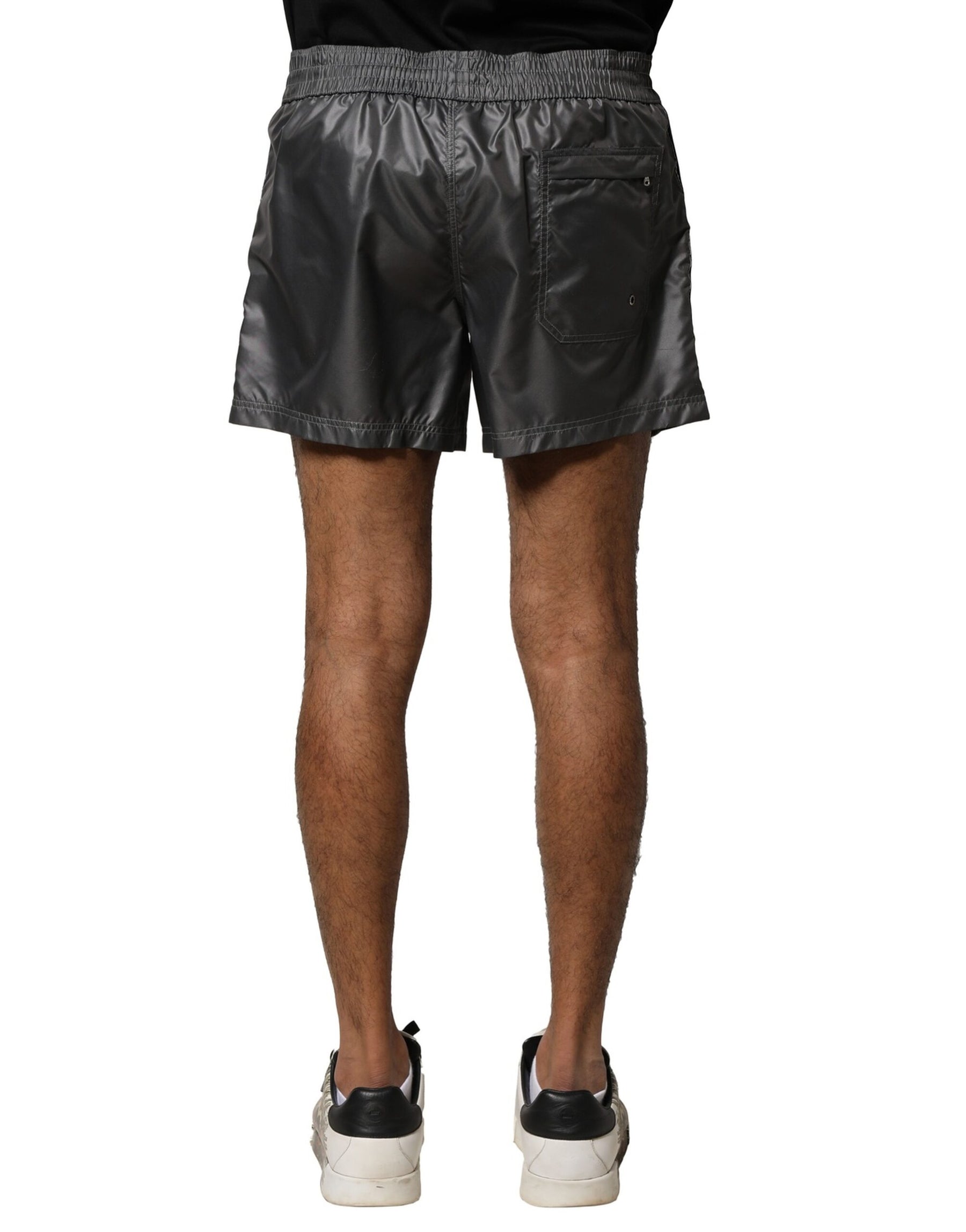 Dolce & Gabbana Gray Polyester Mid Waist Casual Bermuda Shorts | Regal Royce