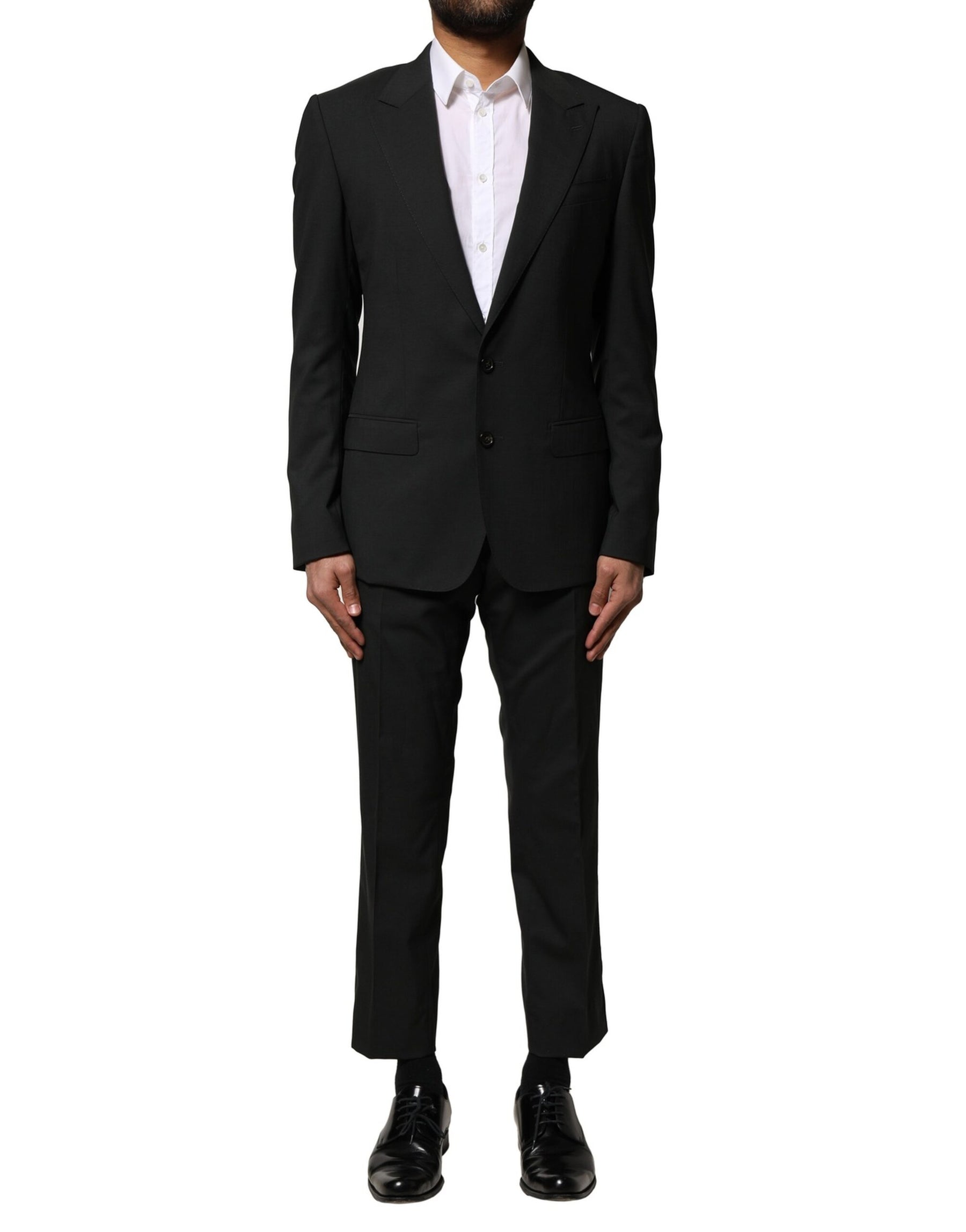 Dolce & Gabbana Black Wool 2 Piece Single Breasted Suit | Regal Royce