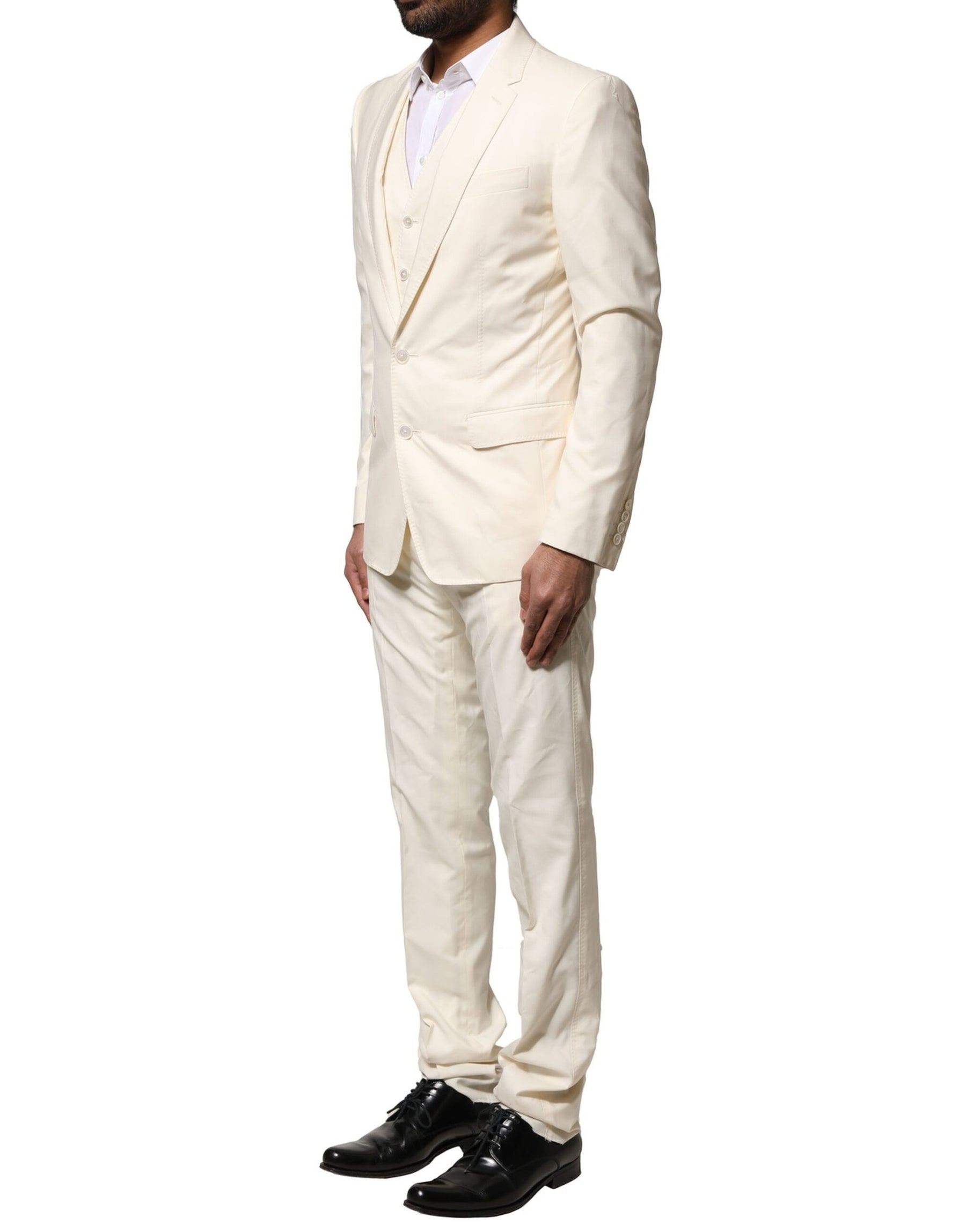 Dolce & Gabbana Ivory Wool 3 Piece Single Breasted Suit | Regal Royce