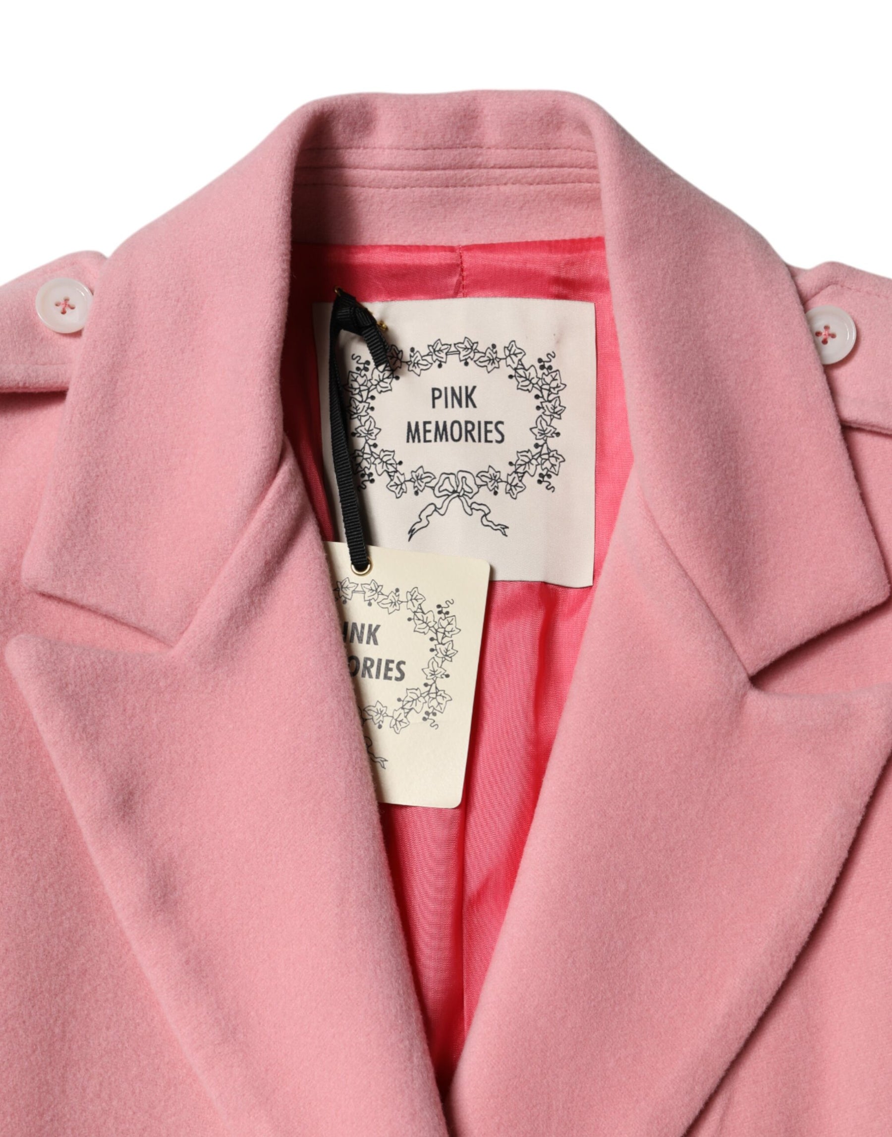 PINK MEMORIES Pink Wool Double Breasted Blazer Coat Jacket | Regal Royce