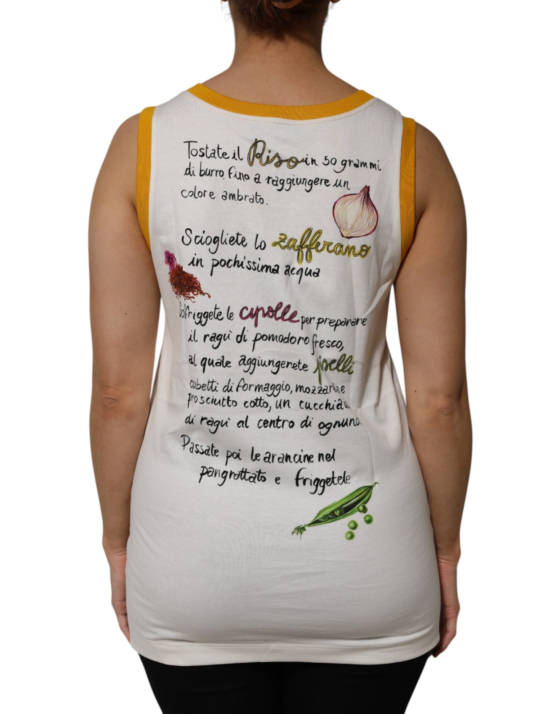 Dolce & Gabbana White Araneine Siciliane Sleeveless Tank Top | Regal Royce