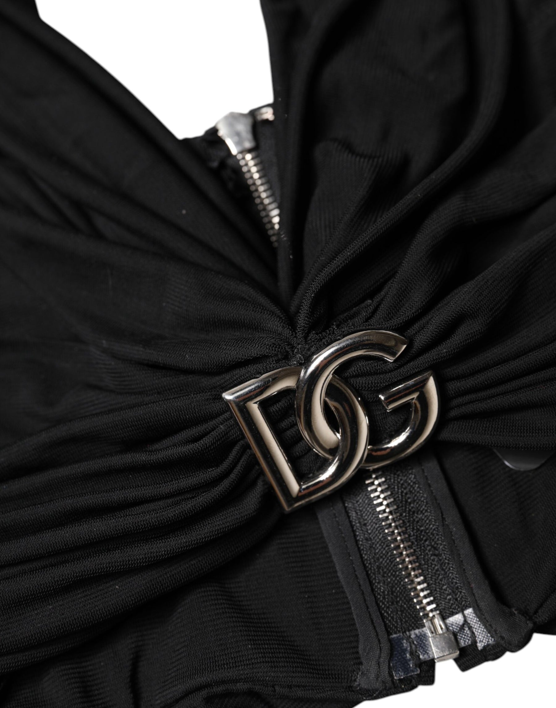 Dolce & Gabbana Black Cropped Viscose Halter Bustier Top | Regal Royce