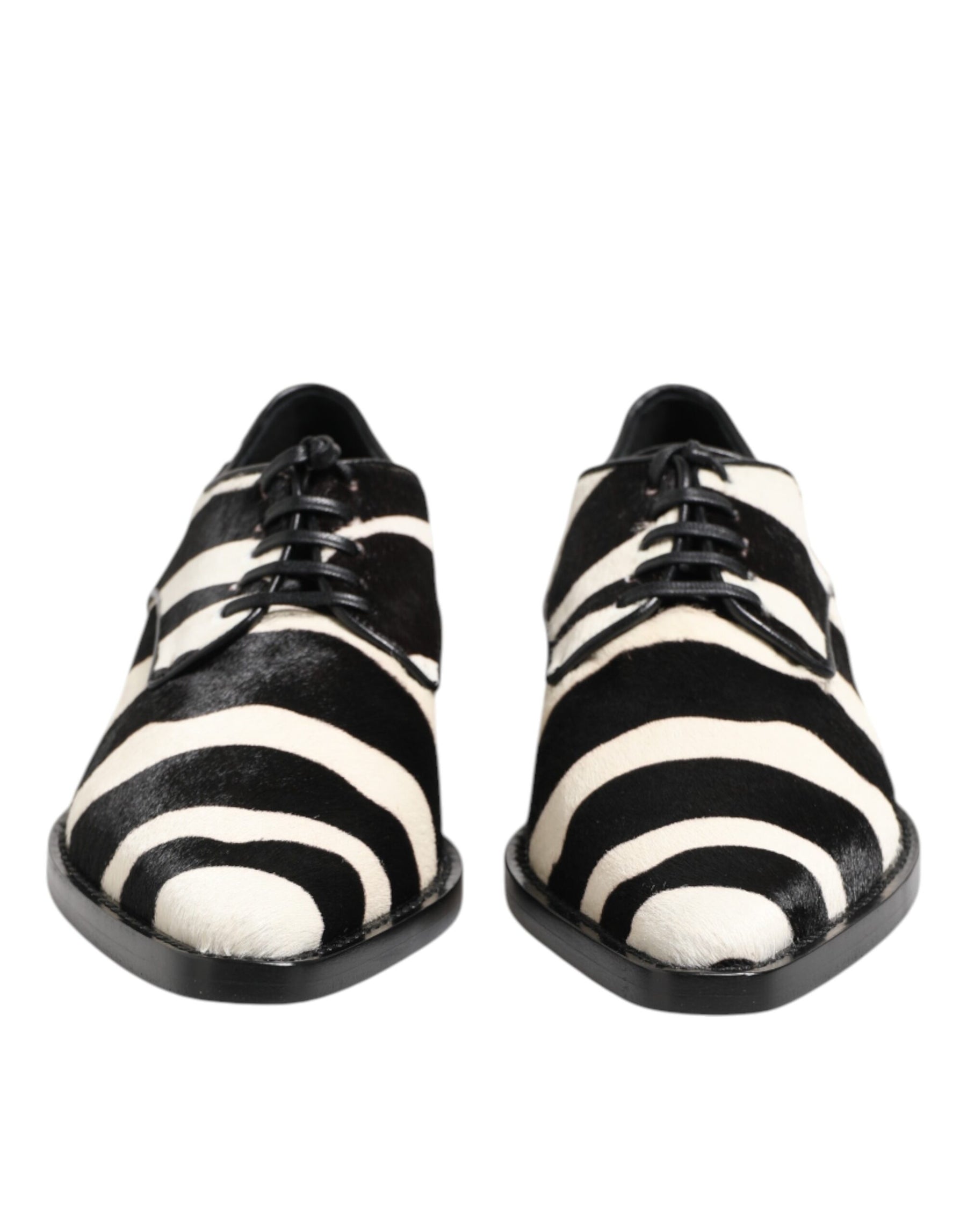 Dolce & Gabbana Black White Zebra Pony Fur Dress Shoes | Regal Royce