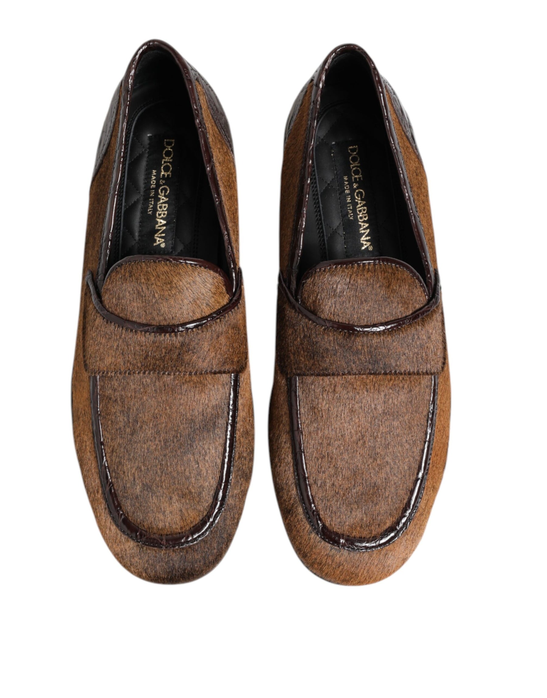 Dolce & Gabbana Brown Loafers Leather Slip On Men Dress Shoes | Regal Royce