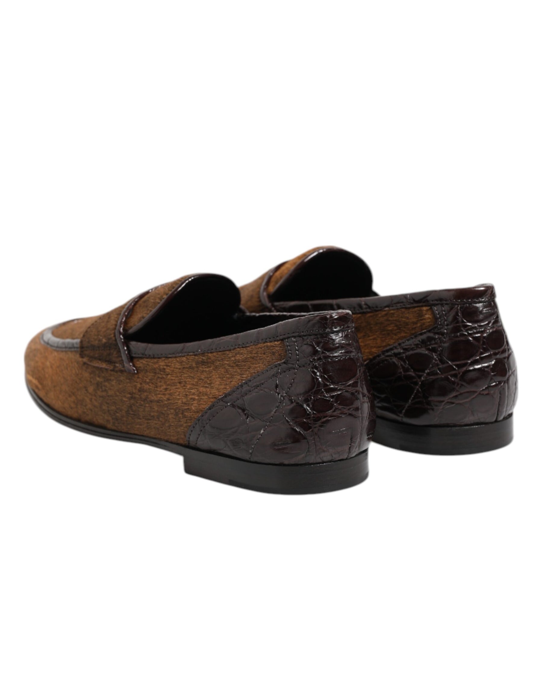 Dolce & Gabbana Brown Loafers Leather Slip On Men Dress Shoes | Regal Royce