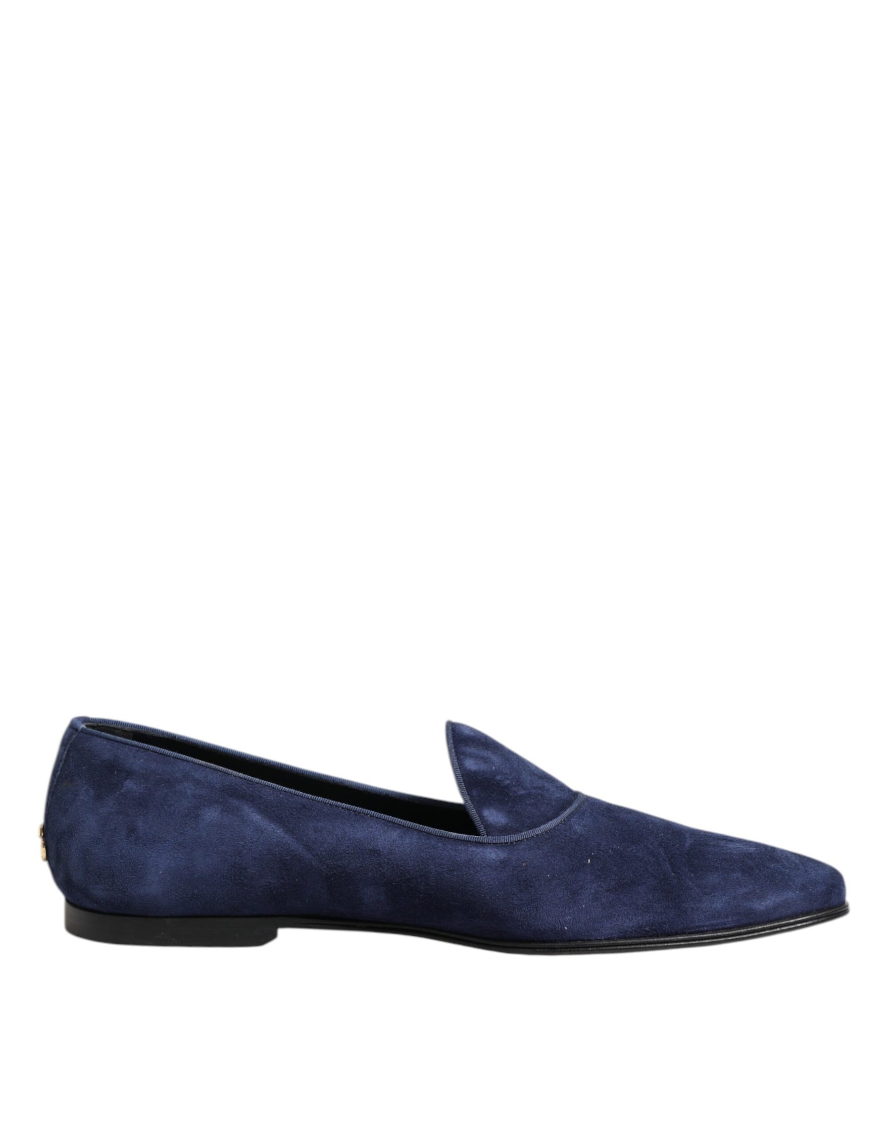 Dolce & Gabbana Blue Velvet DG Logo Loafers Formal Shoes | Regal Royce