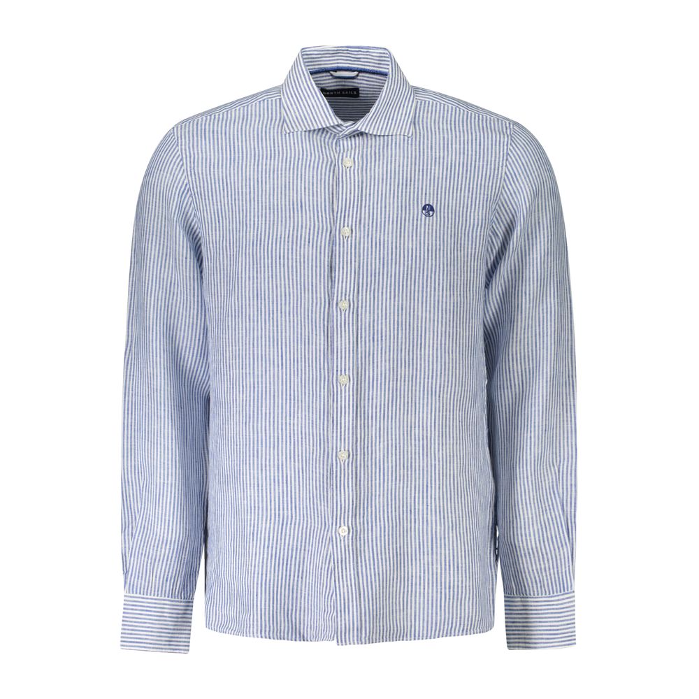 North Sails Blu Linen Men Shirt | Regal Royce