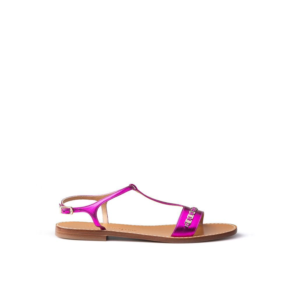 Salvatore Ferragamo Purple Leather Flat Sandals | Regal Royce