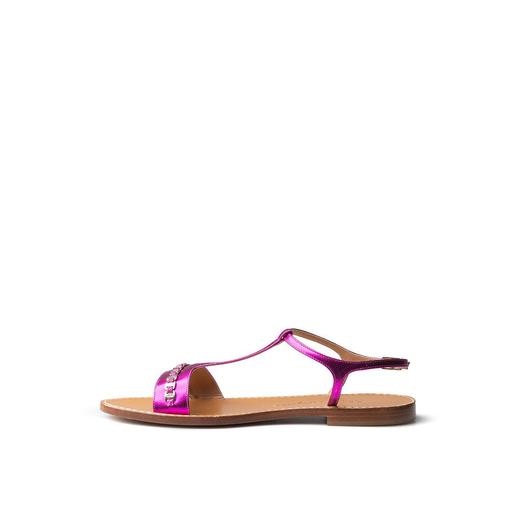 Salvatore Ferragamo Purple Leather Flat Sandals | Regal Royce
