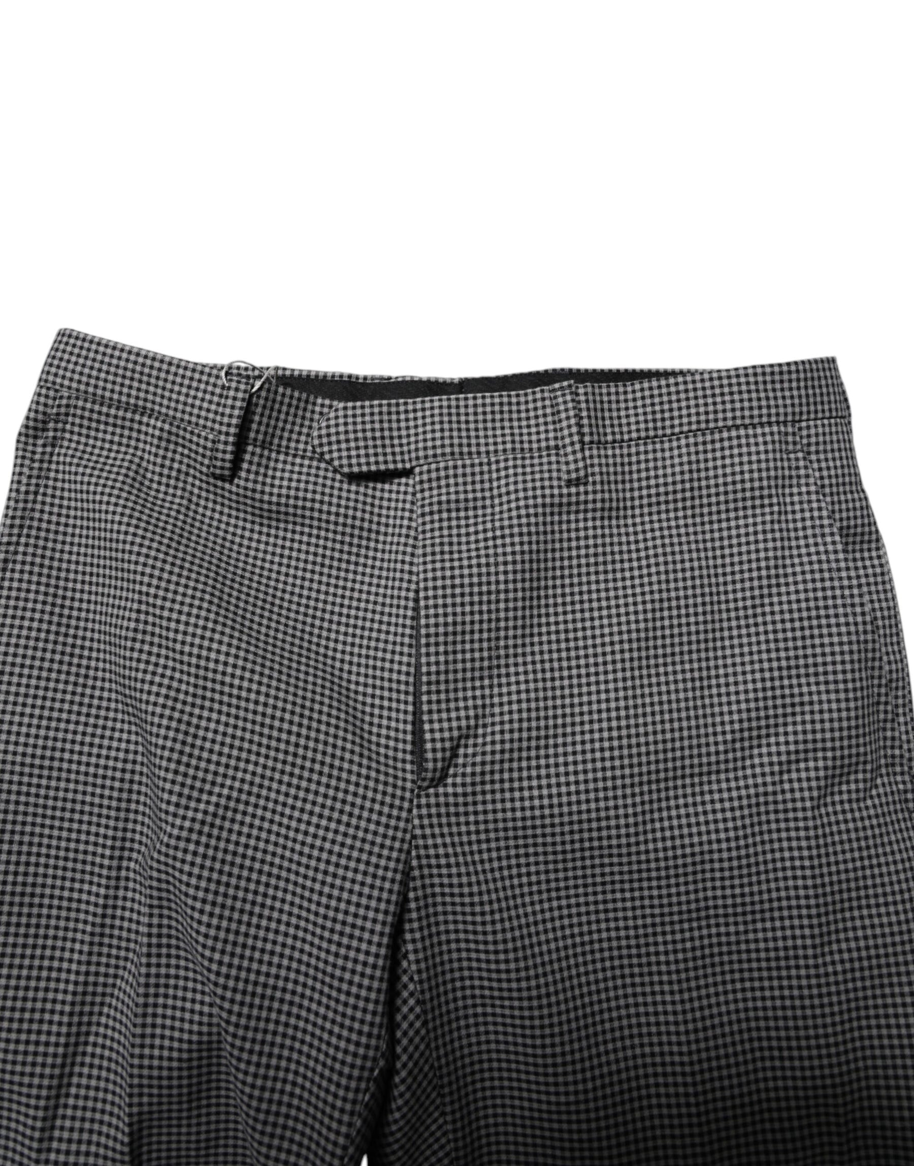 BENCIVENGA Black White Checkered Tapered Dress Pants | Regal Royce