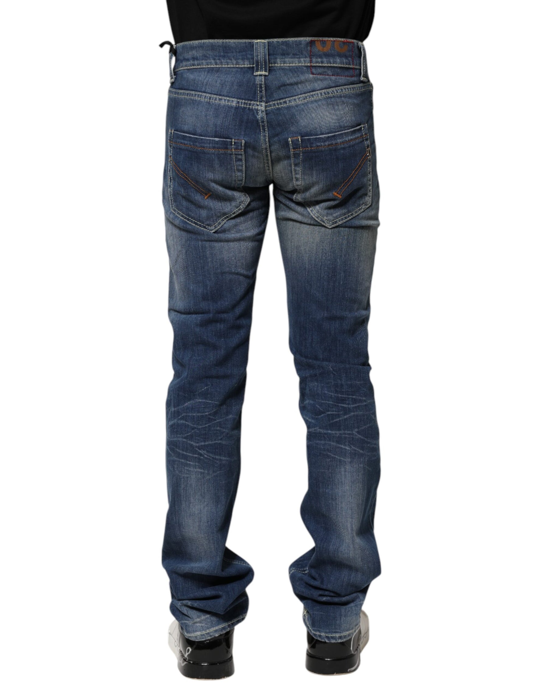 Dondup Blue Washed Skinny Fit Casual Men Denim Jeans | Regal Royce