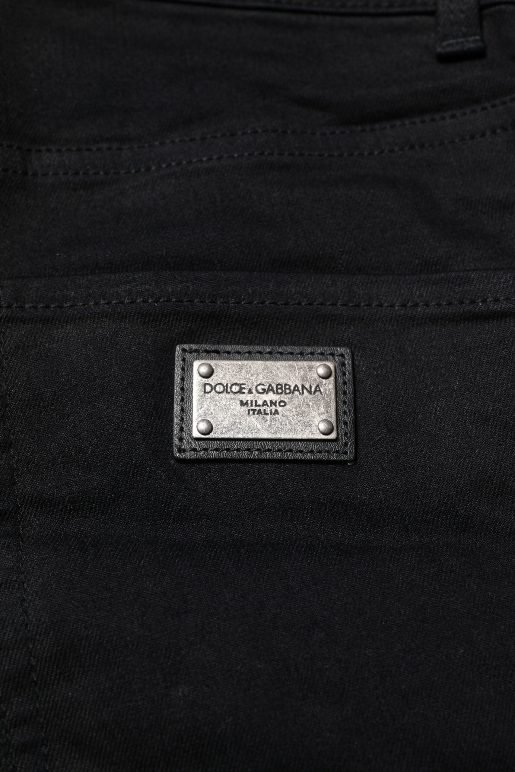 Dolce & Gabbana Black Cotton Skinny Denim Jeans | Regal Royce