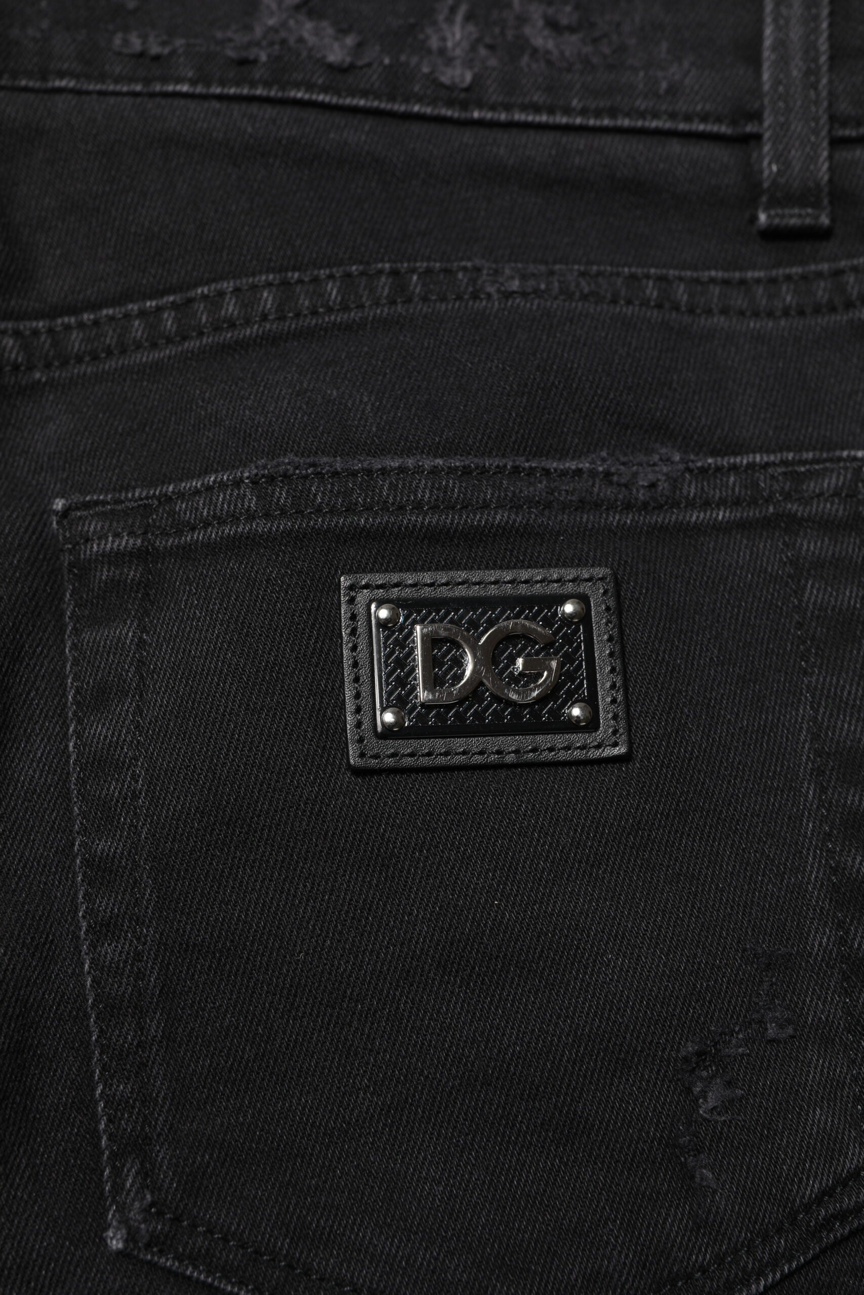 Dolce & Gabbana Black Cotton Skinny Men Denim Jeans | Regal Royce