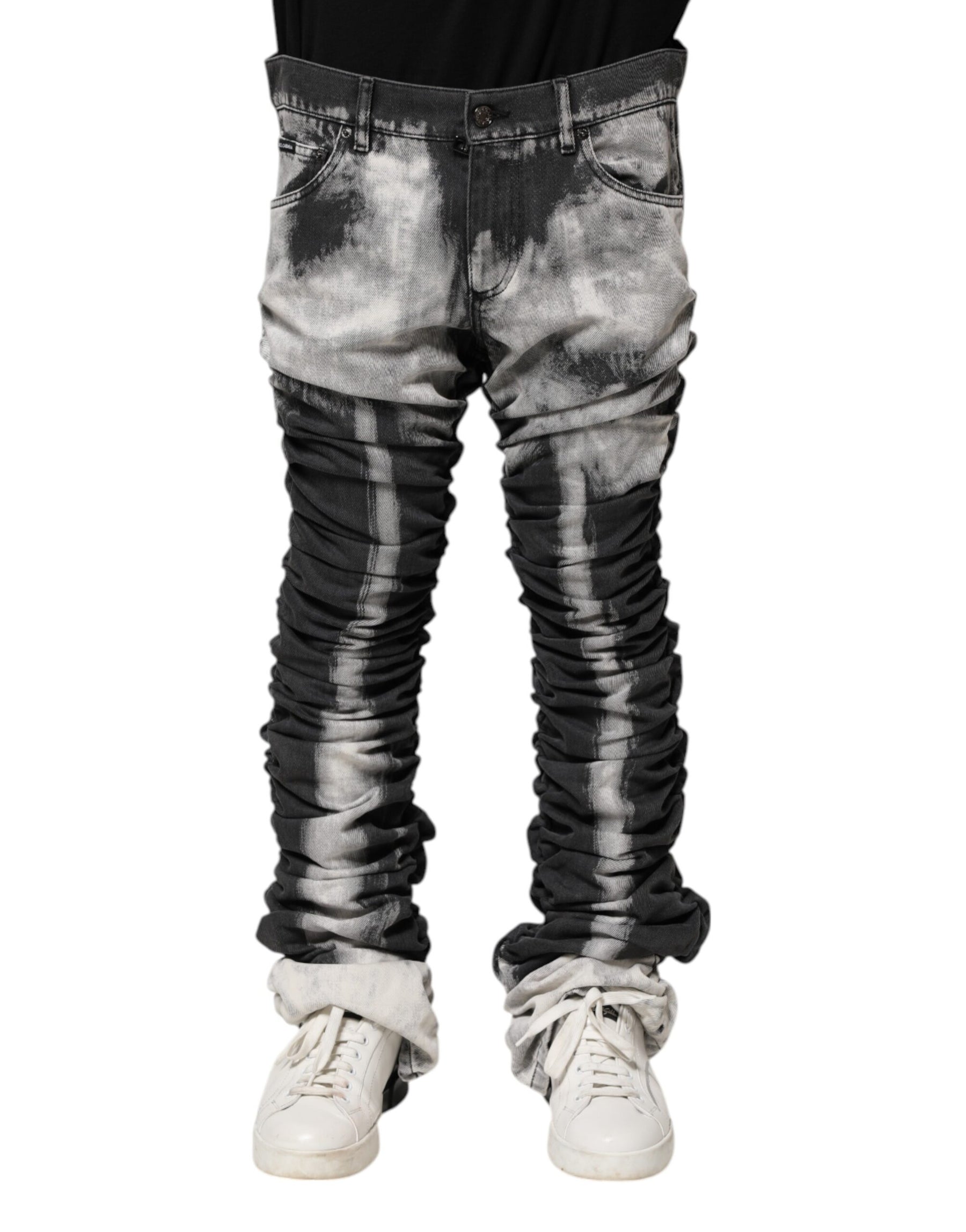 Dolce & Gabbana Black Tie Dye Straight Denim Jeans | Regal Royce