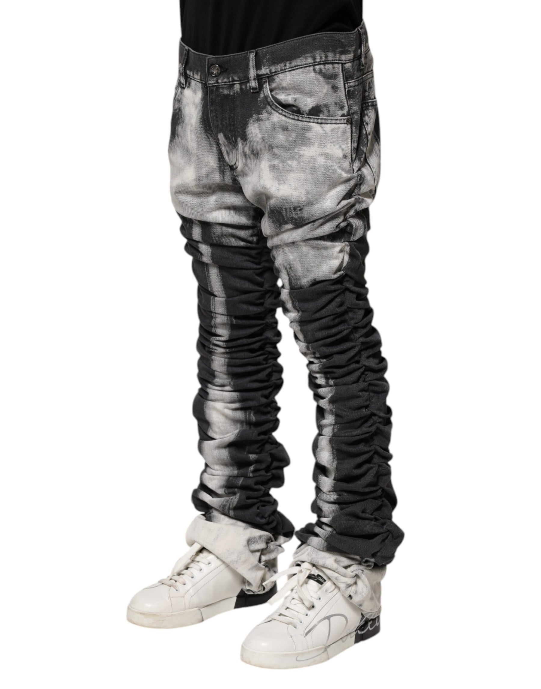 Dolce & Gabbana Black Tie Dye Straight Denim Jeans | Regal Royce