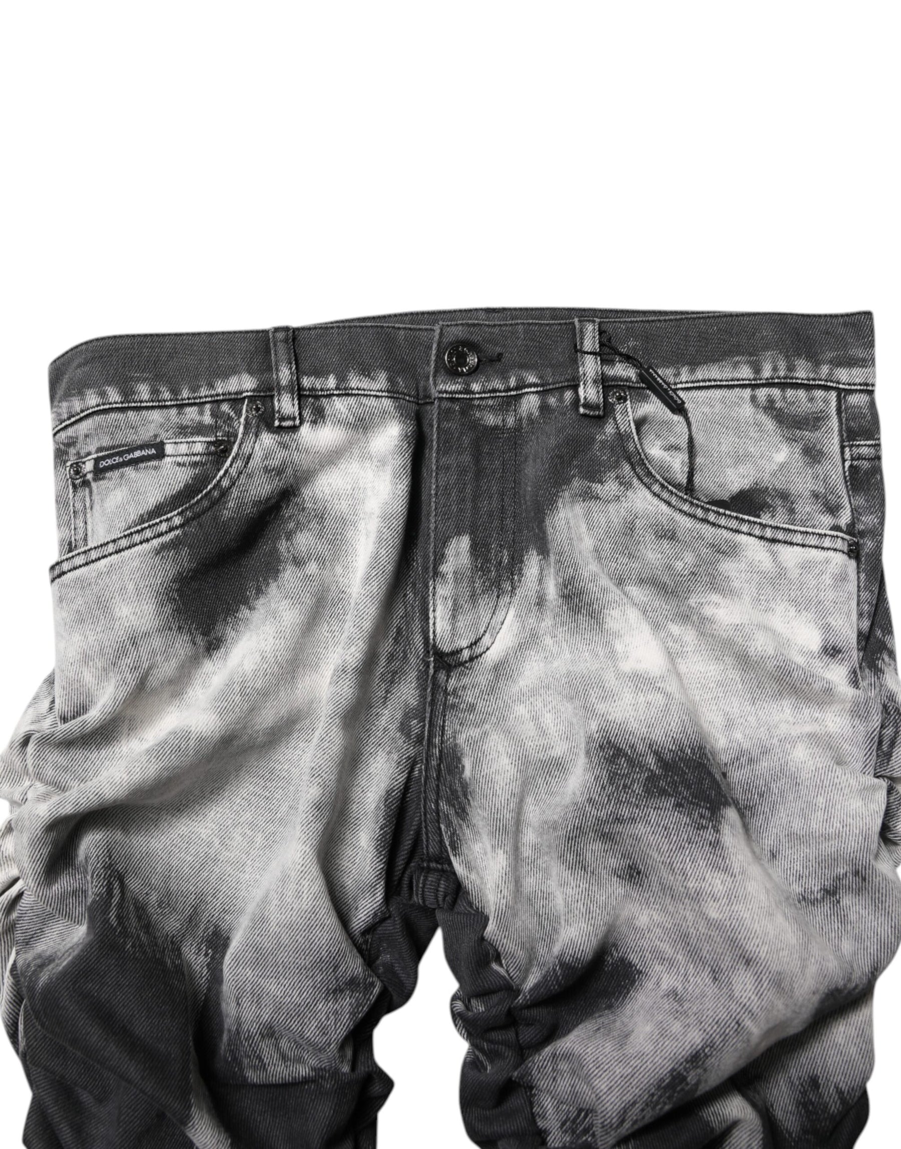 Dolce & Gabbana Black Tie Dye Straight Denim Jeans | Regal Royce